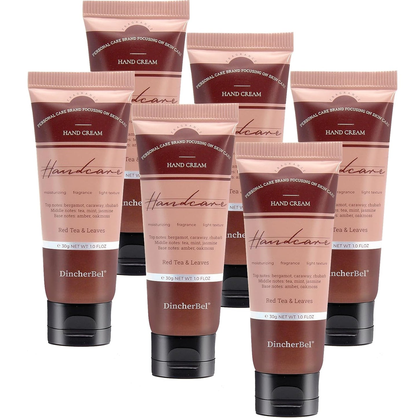 6 Pack Travel Size Hand Cream Set - 1 oz Moisturizing Lotion for Dry Cracked Hands, Red Tea & Leaves Scented Hand Lotion Gift for Women, Nurses, Teachers, Bridesmaids Gifts