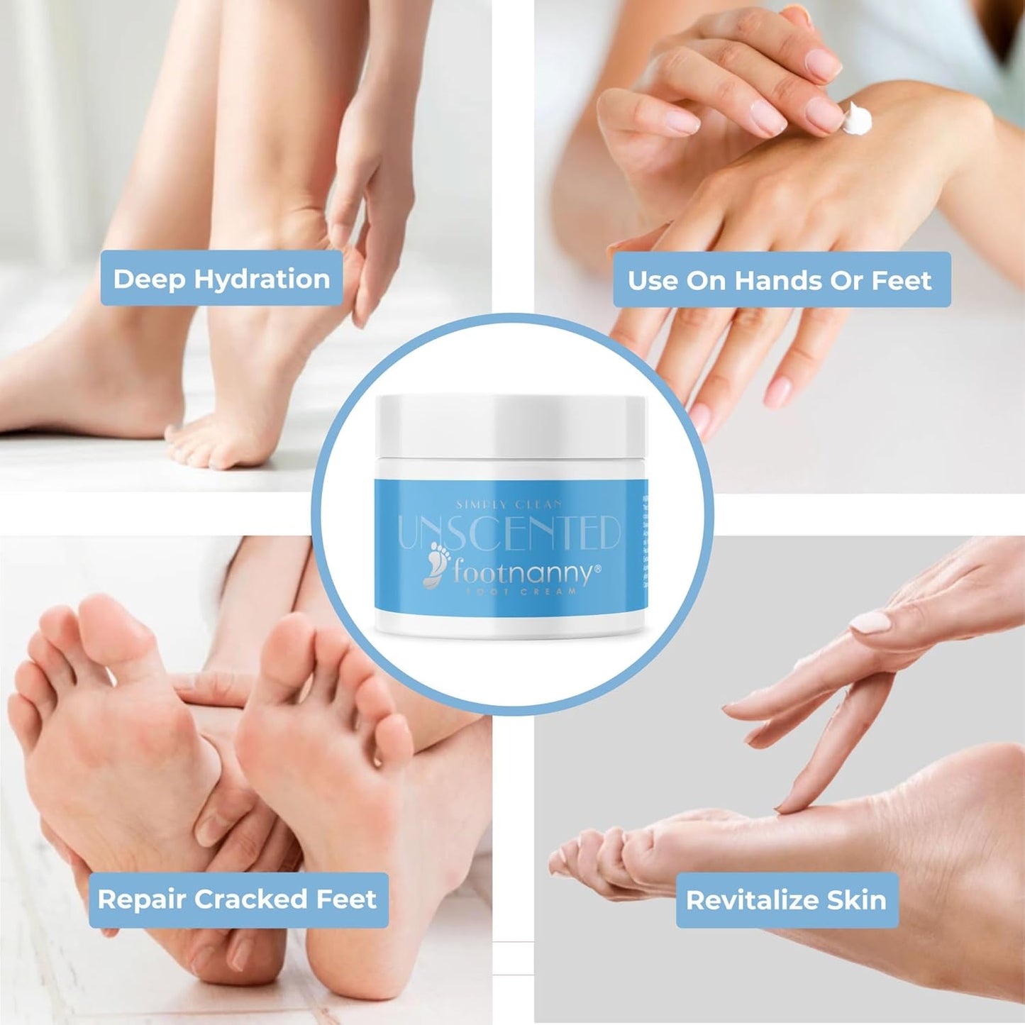 Footnanny - Unscented Foot Cream - Soothes Cracked Heels and Dead Skin with an Old Fashion, Invigorating Formula