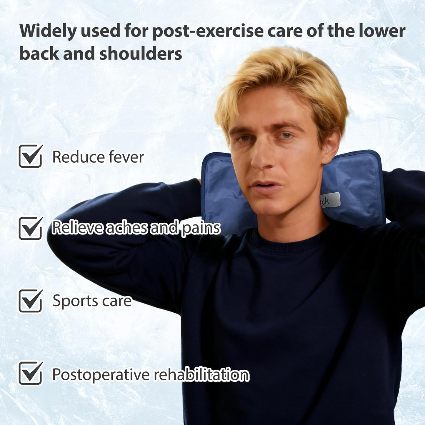 Hot & Cold Gel Packs for Pain Relief 12x16 Inch Ice Packs Reusable Blue Cold Packs for Swelling, Bruises, Injuries, Surgery, Toothache