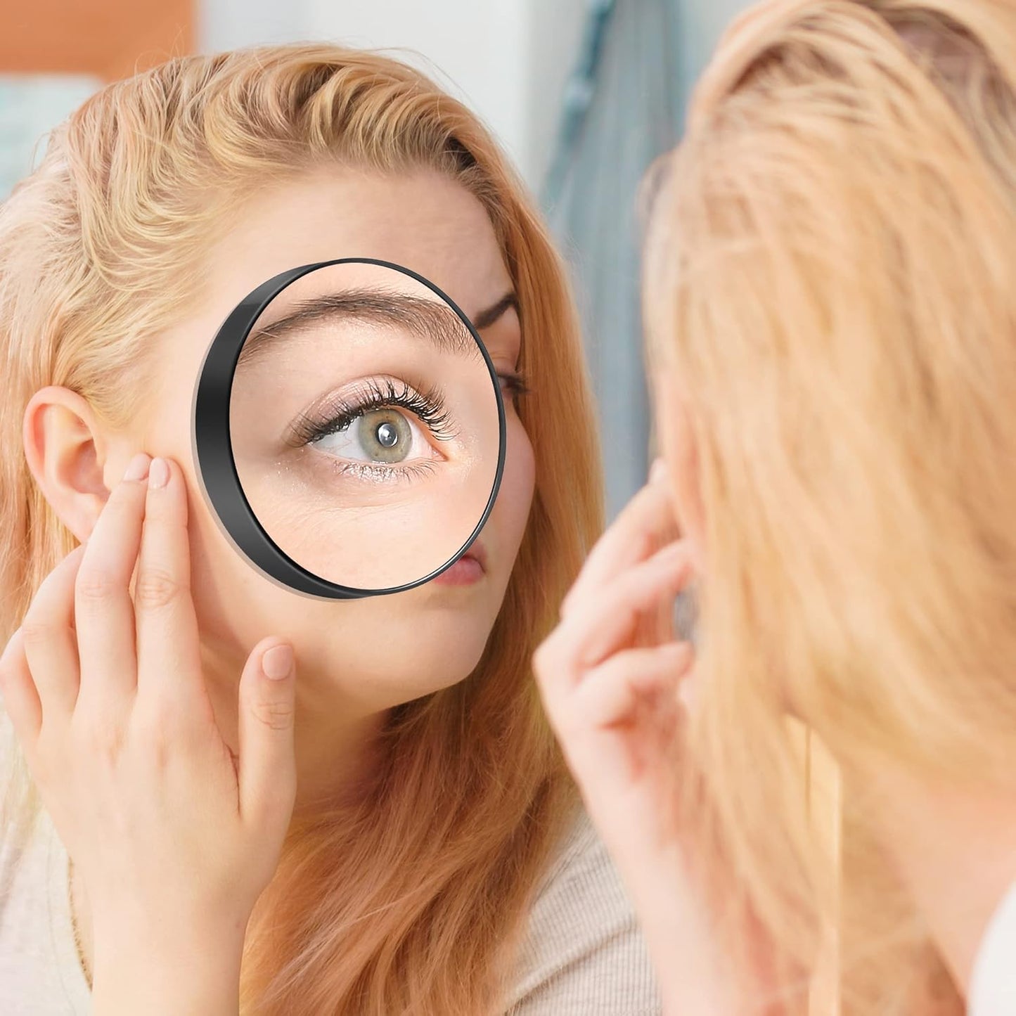 MIYADIVA 20X Magnifying Mirror, Small Travel Mirror with Suction Cup and Tweezers, 3.5 Inches
