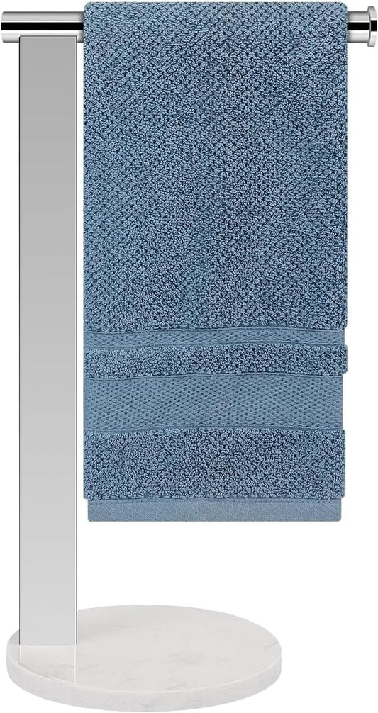 Stainless Steel L-Shaped Hand Towel Holder, SUS304 Bathroom Towel Rack with Thickened Base for Countertop Vanity (Chrome)