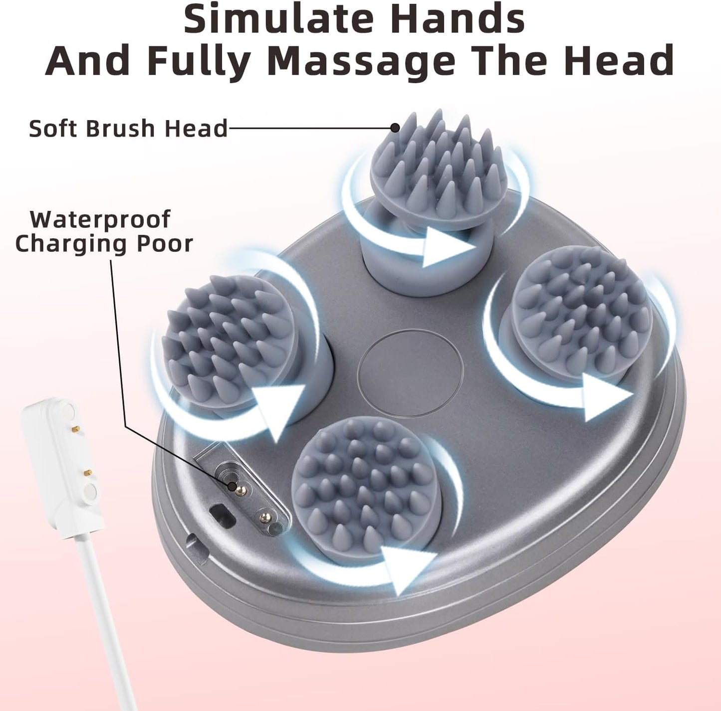 cotsoco Electric Pet Cat Massager for Cats and Dogs Care with 8 Massage Heads, Handheld Cordless Head Scratcher Scalp Massager for Hair Growth, Deep Clean and Stress Relax, Gifts for Women, Men,Pets