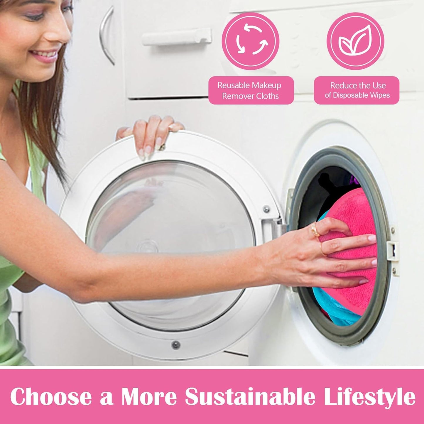 Orighty Makeup Remover Cloths 24 Pack, Makeup Removal Face Cleaning Cloth, Reusable Make Up Remover Pads Remove Instantly Dirt with Just Water, 5 x 5 in