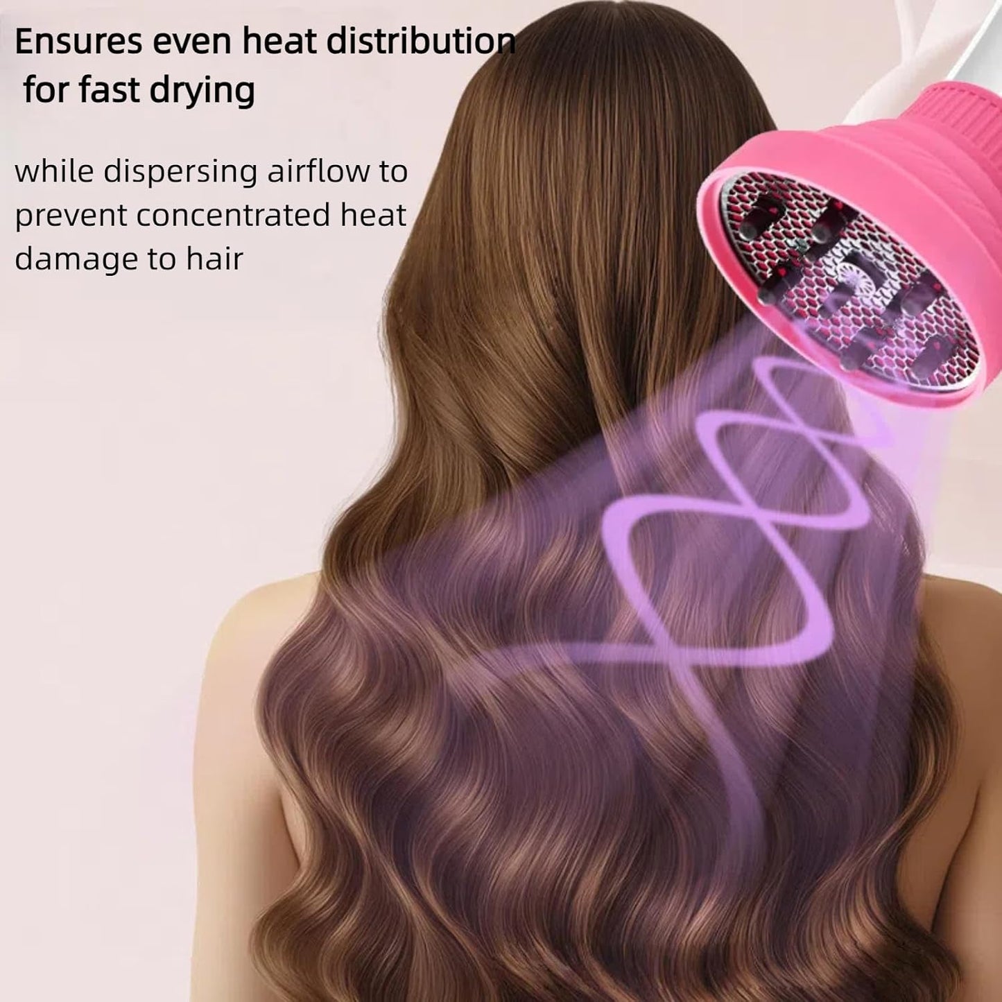 Collapsible Hair Dryer Diffuser Fit 1.57’’-1.96’’(4-5cm) Round Nozzle, Travel Hair Curly Difusor Attachment, Portable Silicone Diffuser for Hair Dryers, Salon Home Hair Blow Dryer Diffuser (Pink)