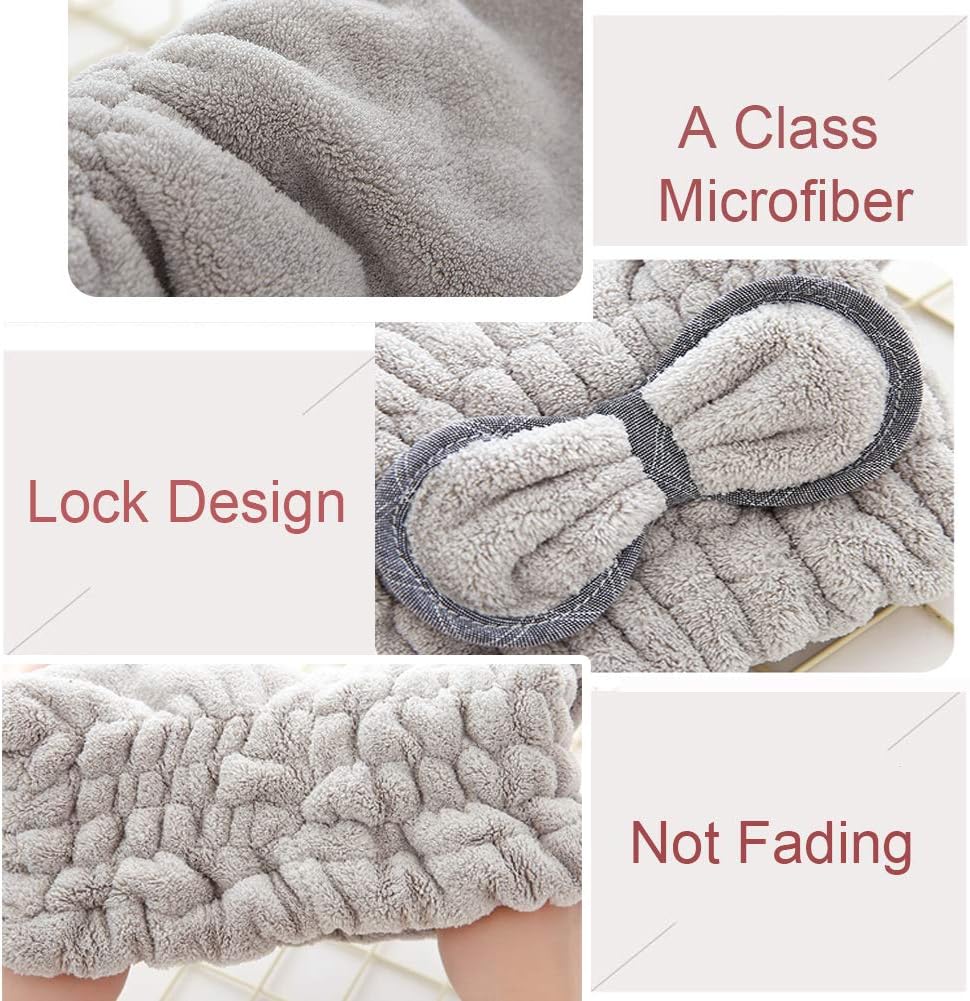 Jseng [New Upgrade] Microfiber Hair Drying Towel Cap, Extrame Soft & Ultra Absorbent, Fast Drying Hair Shower Cap for Girls and Women