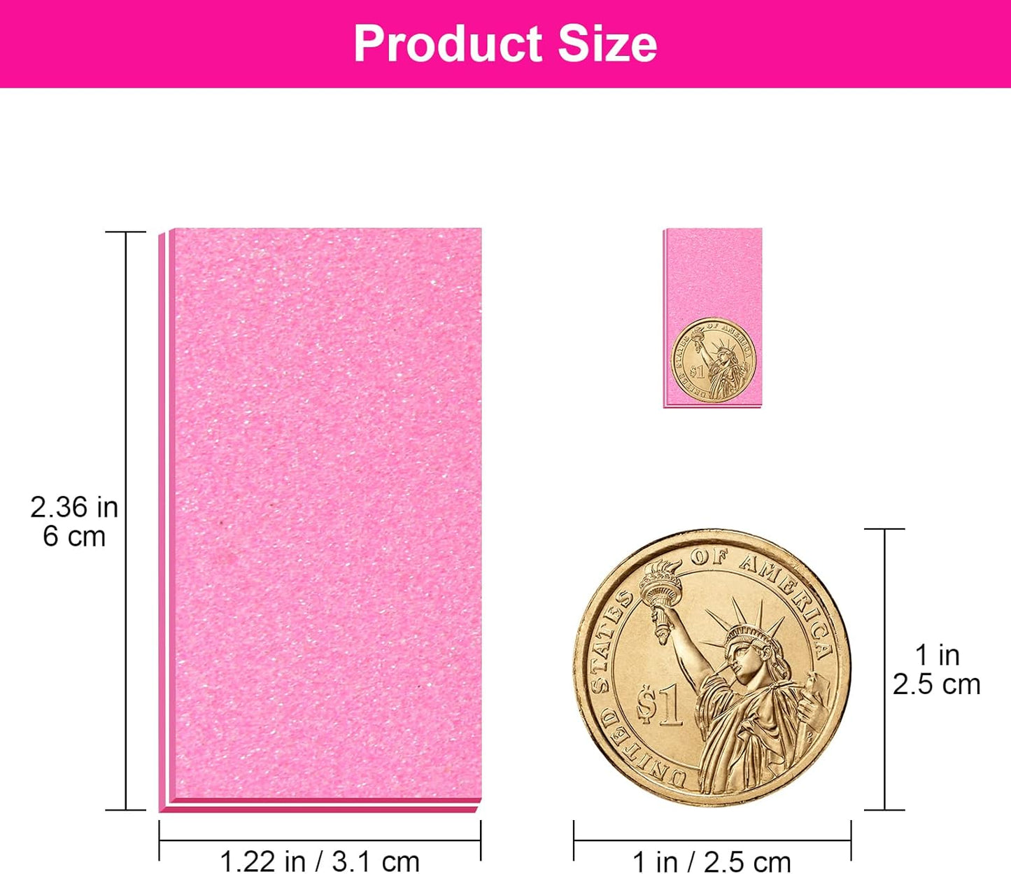 Diesisa Buffer Block Nail File, 100/180 Grit Sponge Nail Buffers for Acrylic Nails, Mini Buffing Block Double Sided for Manicure Tools 30 Count - Pink