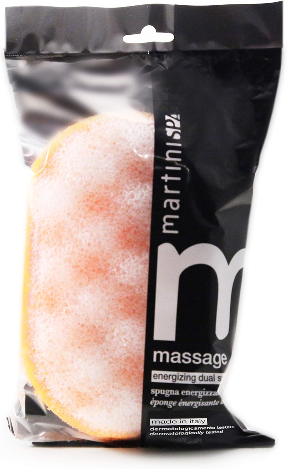 MartiniSPA Italian Made Energizing Body & Bath Sponge - 3 Pack All-in-One Body Sponge & Gommage Deep Exfoliating Scrub, Skin Care for Women and Men - Assorted Colors