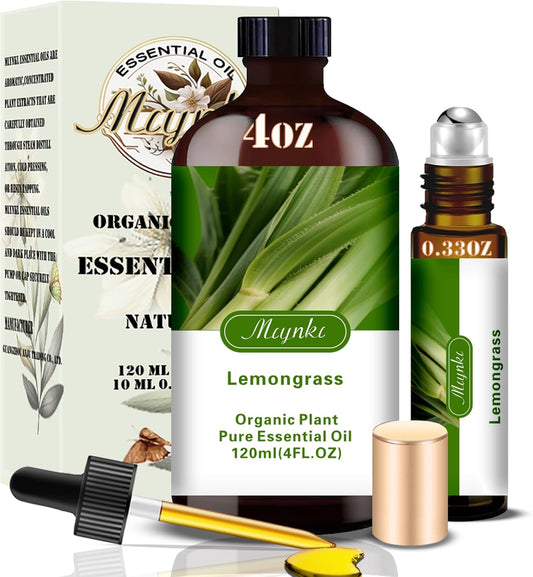 Lemongrass Essential Oil-Lemongrass Fragrance Oil 4.33oz (130ml)-100% Pure Natural Scent for Diffusers, Candles, Soap Making & Aromatherapy-Relaxing Home & Gift Essential Oil for Bath, Massage