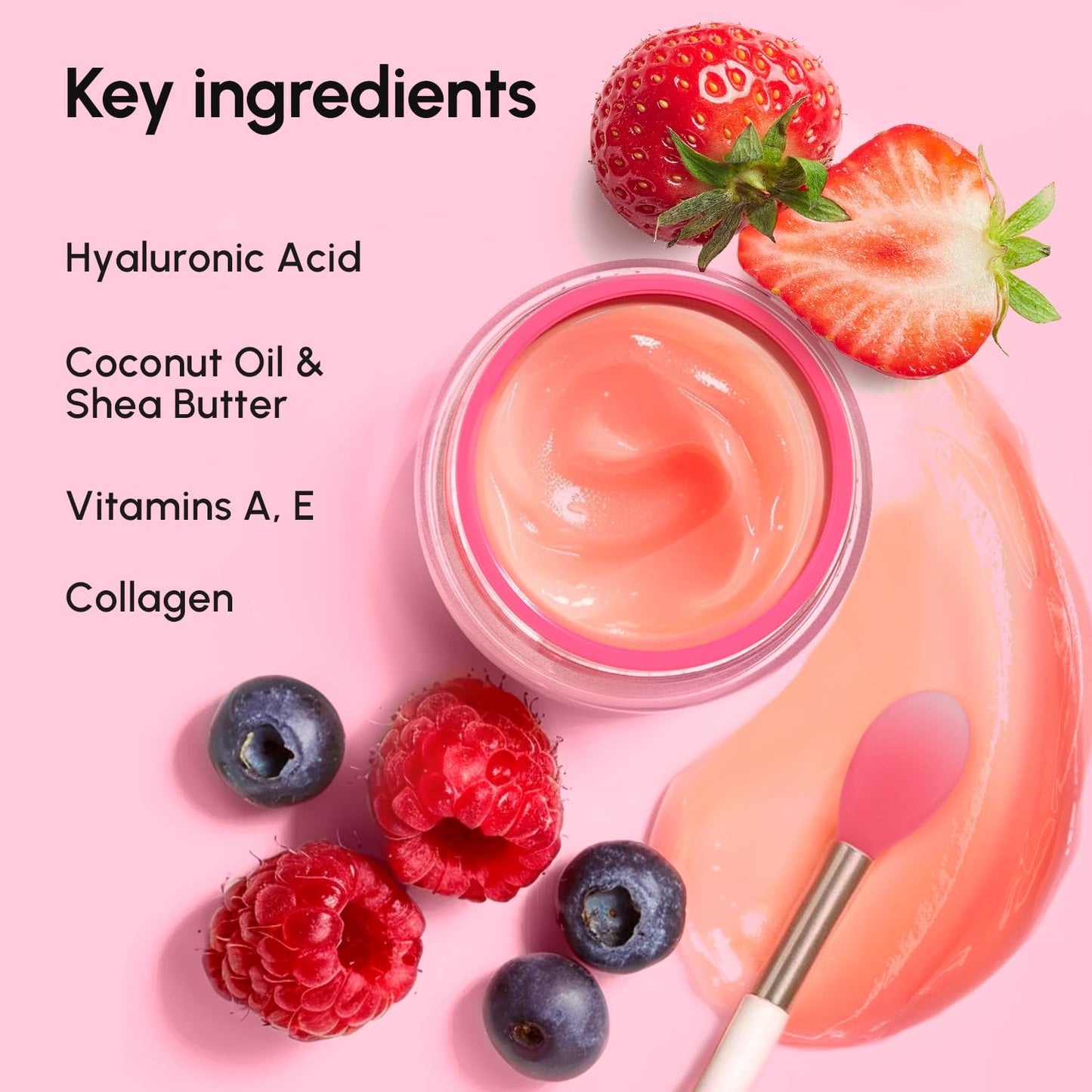 MAREE Lip Mask Overnight - Lip Moisturizer For Very Dry Lips - Hydrating Lip Butter Balm with Hyaluronic Acid & Collagen - Overnight Lip Treatment - Lip Sleeping Mask Repair - Hidratante de Labios