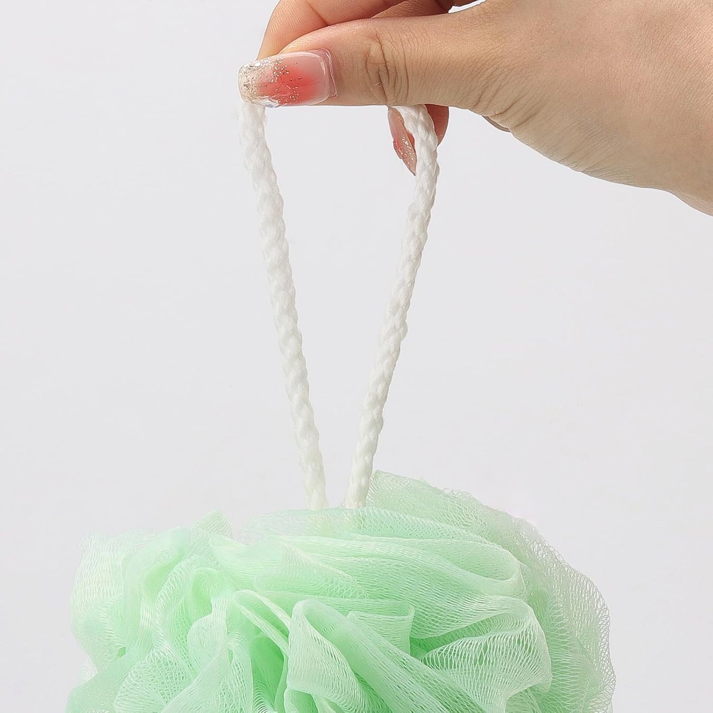 8 Small Mesh Pouf Bath Sponge - Mesh Loofah Body Exfoliating Shower Ball Shower Sponge