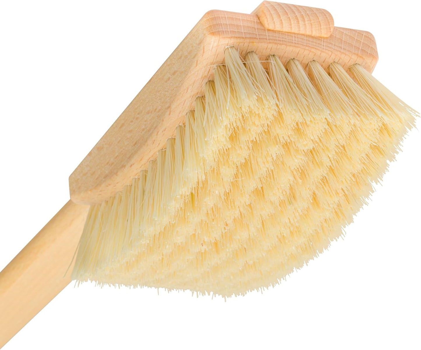 REDECKER Bath and Foot Brush - Extra-Long Oiled Beechwood Handle - Stiff Tampico Fiber Bristles Exfoliate Skin - 24 inches - Wood Scrub Brush with Long Handle - Made in Germany