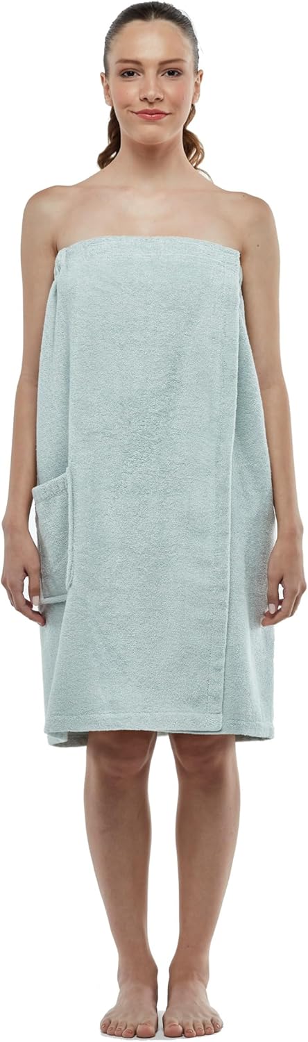 ESKYMODE Womens Terry Cotton Bath Robe Wrap, Women's Spa Shower Towel Bathrobe