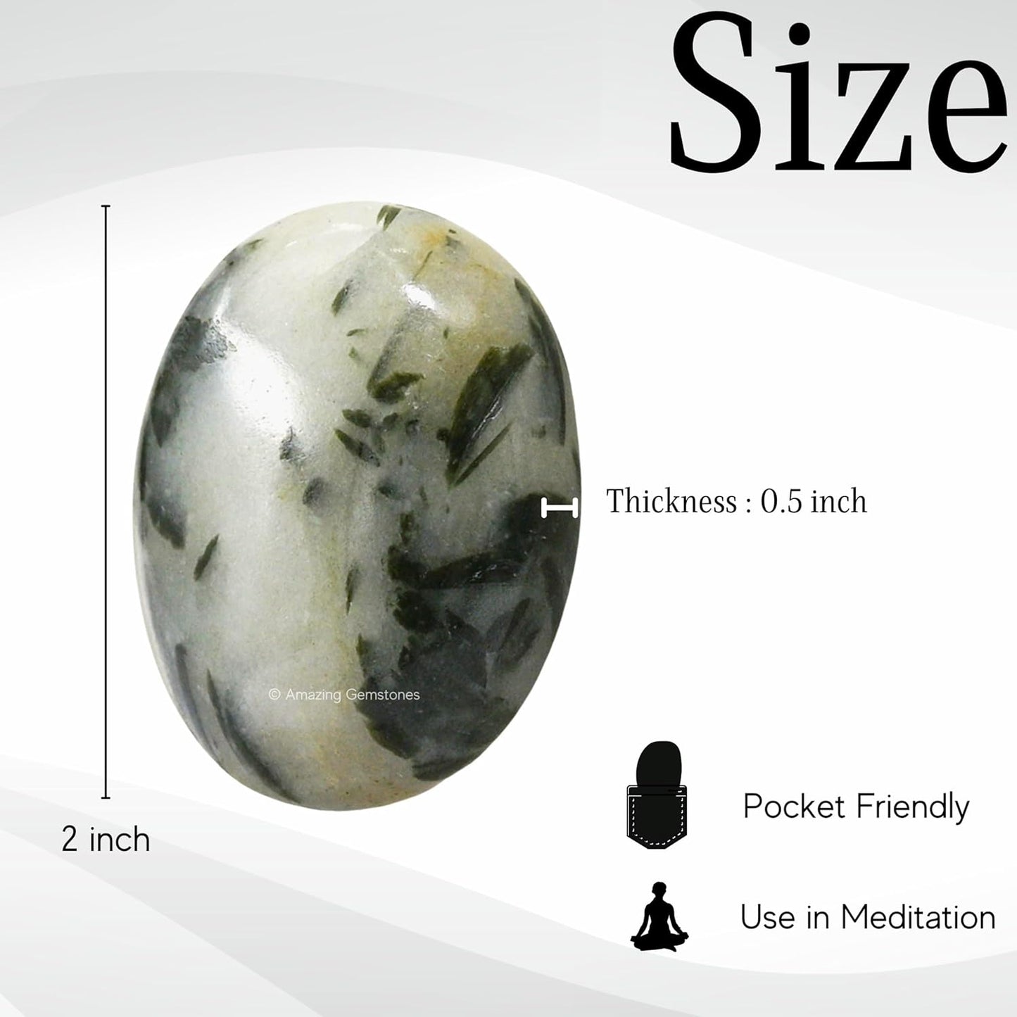 Amazing Gemstone Green Tourmaline in Quartz Crystals and Healing Stones - Large Palm Stone Crystals Piedra - Crystal for Good Luck, Positivity, Meditation - Unique Stocking Stuffers Gifts for Women