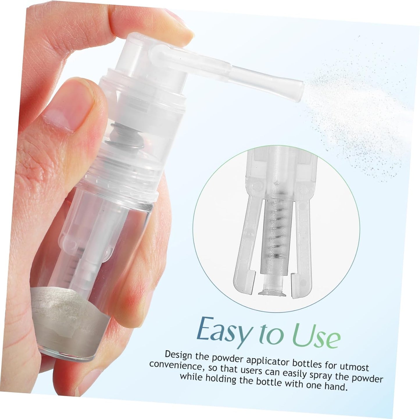 5Pcs Refillable Powder Spray Bottles for Hair Fiber and Cosmetics Precision Applicator with Long Nozzle Versatile Empty Containers for Easy Powder Dispensing