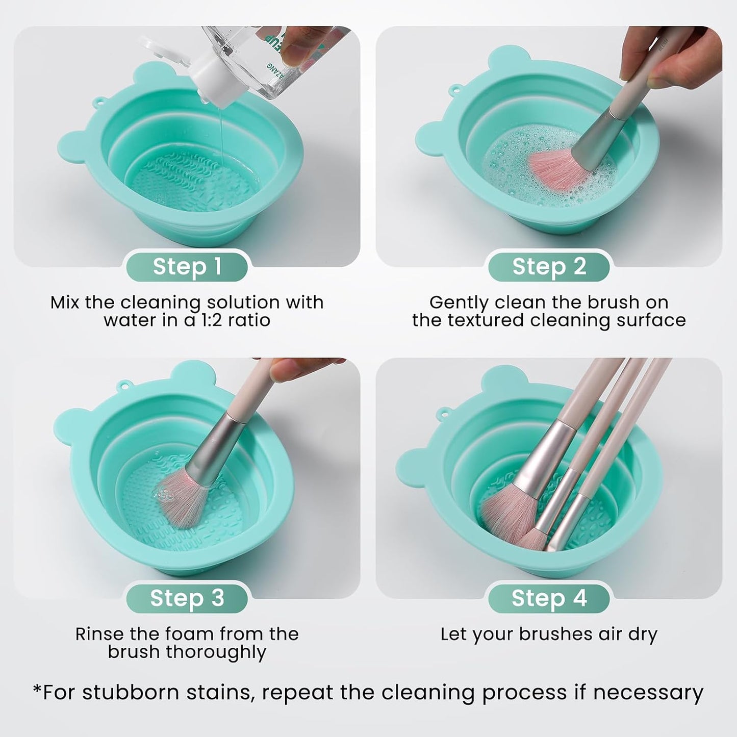 Makeup Brush Cleaner - 300ML Makeup Brush Shampoo and Bowl For Brushes, Sponge, Powder Puff，Deep Clean & Gentle Formula, Vegan & Cruelty