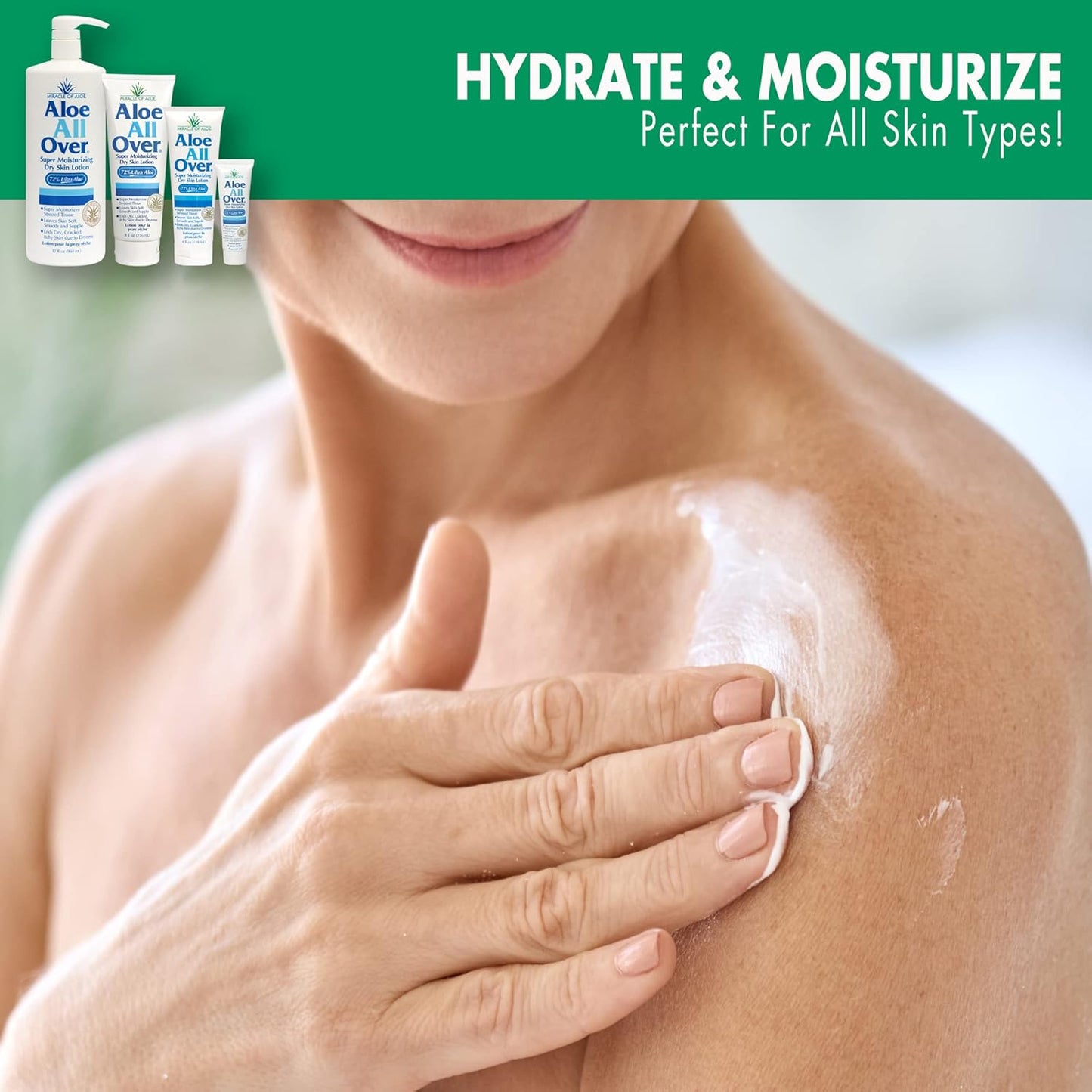 Miracle of Aloe’s Aloe All Over Super Moisturizing Dry Skin Lotion (2-Pack, 8 oz) - Made with 72% UltraAloe Aloe Vera Gel. Safe for Everyone: Men, Women, Kids. Ends Flaking and Restores Dry Skin Fast