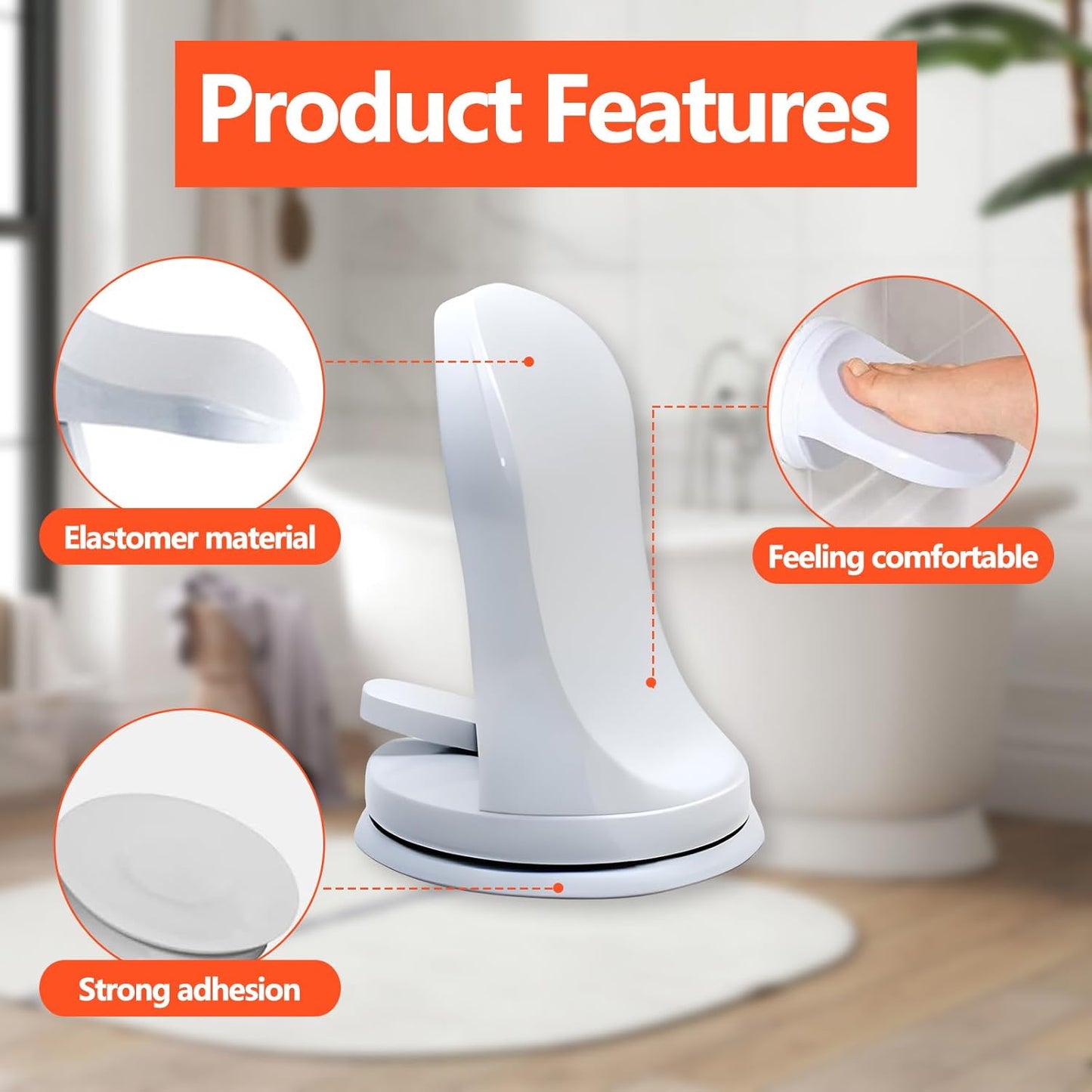 Shower Step - Shower Foot Rest for Shaving Legs, No-Hole Design, Strong Suction Cup, Non-Slip Bathroom Foot Pedal for Inside Shower Shaving Legs (1Pc)