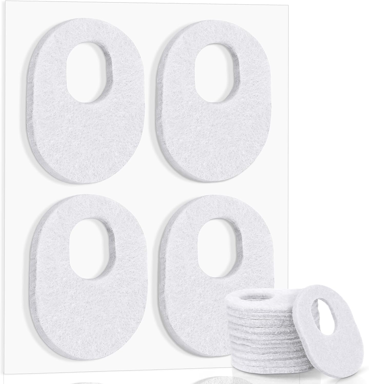 WILLBOND 48 Pack Callus Pads Soft 1/4" Thick Oval Shape Corn Pads 1/8" Felt Callus Cushions Adhesive Corn Protectors for Men Women Feet Toes Pain Relief(White, 1/8 Inch)
