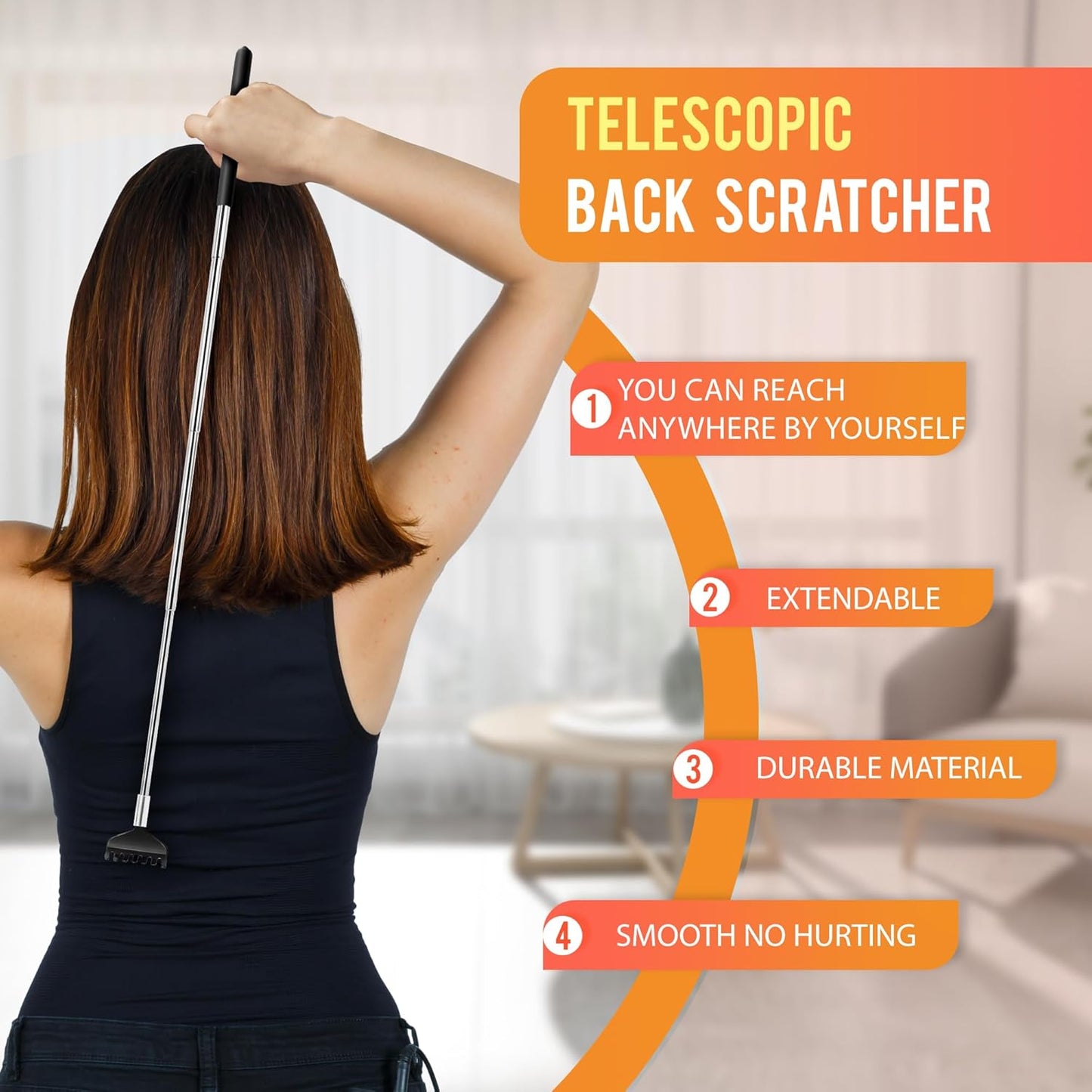 USAGA 28 Fingers (3rd Generation) Head Massager, Scalp Massager, Head Scratcher, Extendable Back Scratcher for Stress Relief, Hair Stimulation and Body Relaxing