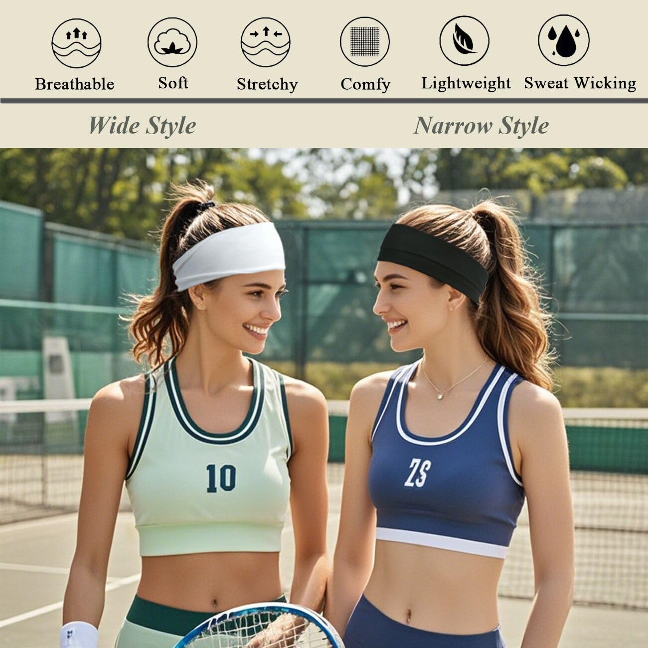 Headbands For Women Headband Elastic Soft Head Bands For Women's Hair Accessories Womens Fashion Yoga Fabric Hair Band Black White Gray 6 Pcs