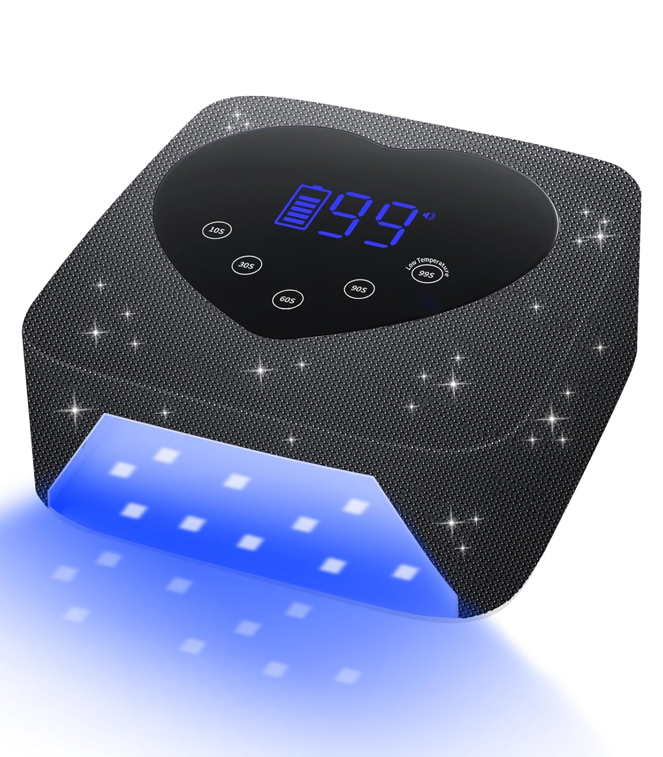 UV Light for Nails, Cordless UV Nail Lamp 72W, Rechargeable Black Diamond LED Dryer with 5 Timer Setting, Touch Control & Auto Sensor, Fast Light Curing Lamp for Salon & Home