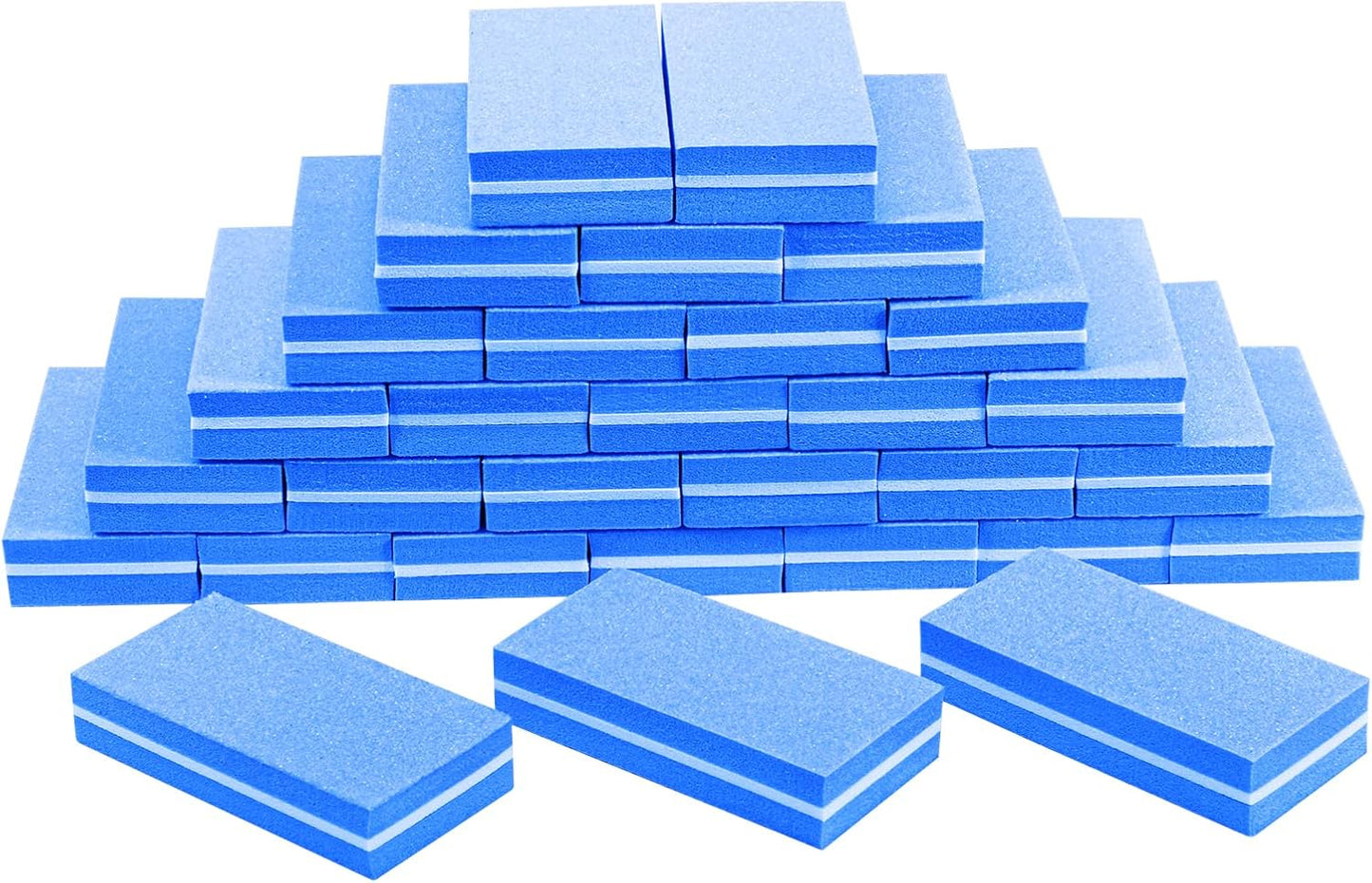 Diesisa Buffer Block Nail File, 100/180 Grit Sponge Nail Buffers for Acrylic Nails, Mini Buffing Block Double Sided for Manicure Tools 30 Count - Blue