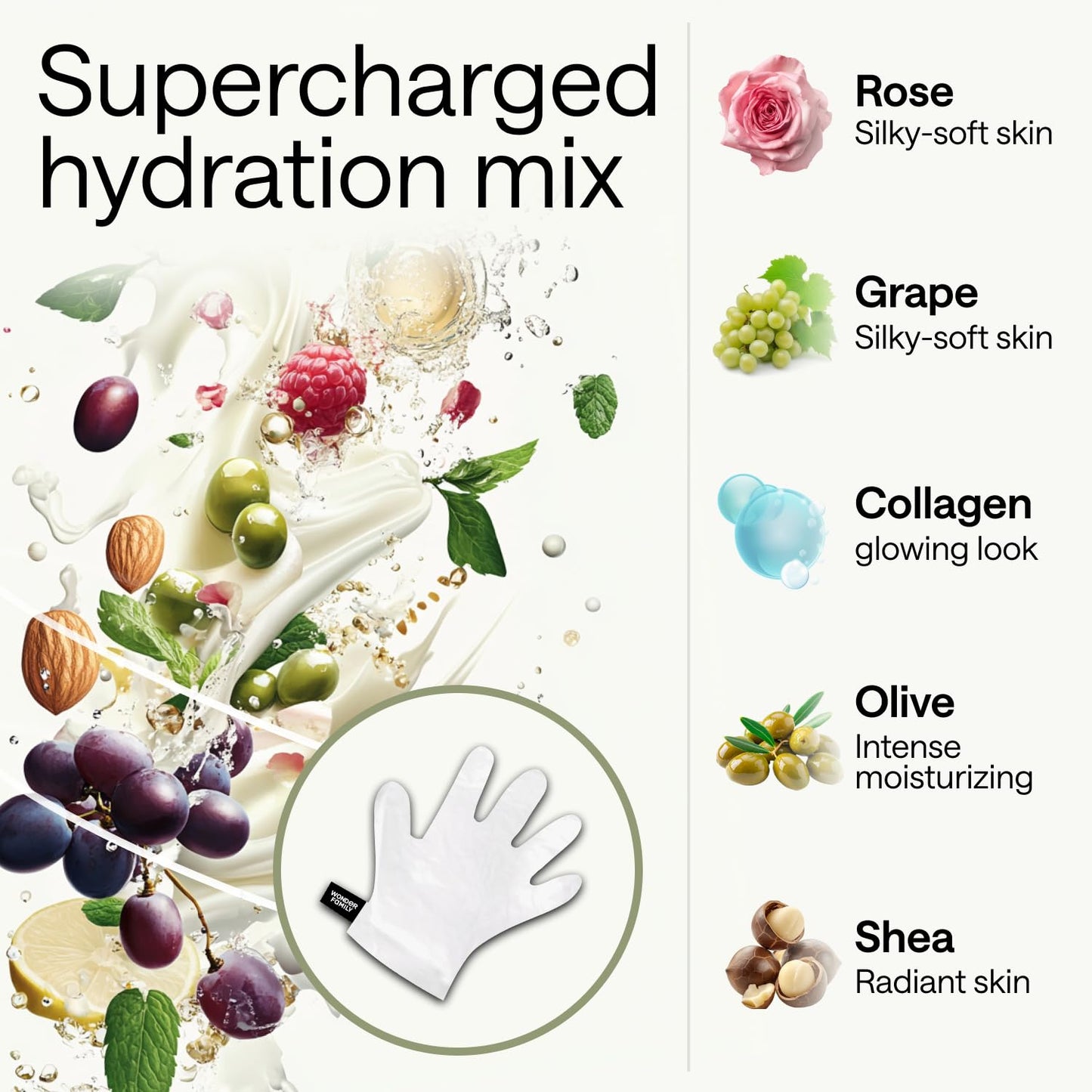 Korean Hand Mask – Moisturizing Gloves for Dry Hands for Women & Men – Korean Hands Moisturizer, Collagen Mask Overnight Hand Therapy with Serum, Lotion & Cream – White Cotton Gloves for Sleeping