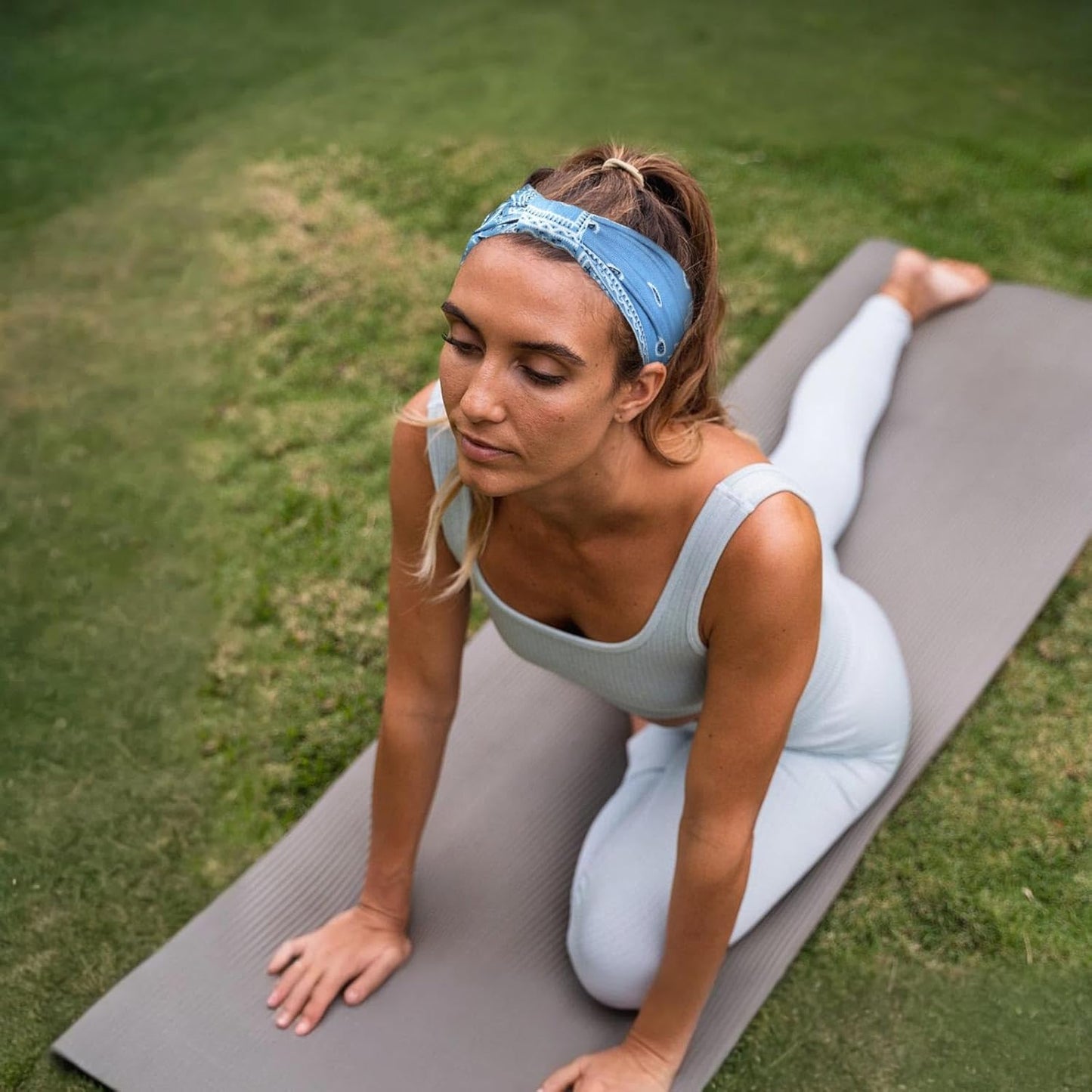 Wide Headbands for Women Knotted No Slip Head Bands Soft Turban Headband Hair Accessories Boho African Solid Color Head Wraps for Women Yoga Workout Pack of 6(Boho)