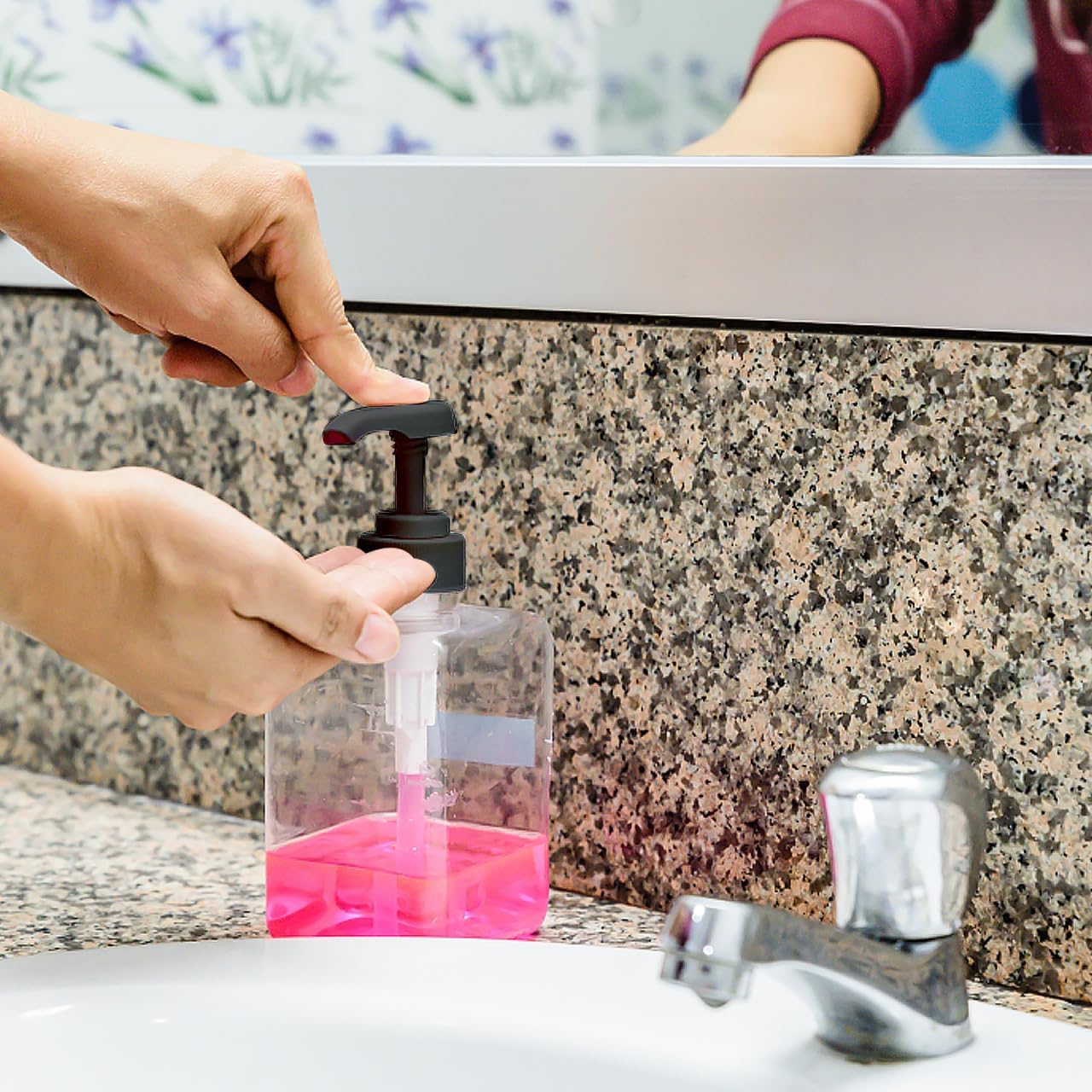 Plastic Press Pump Heads Replacement for Foaming Soap Dispenser 28mm Black 4pcs