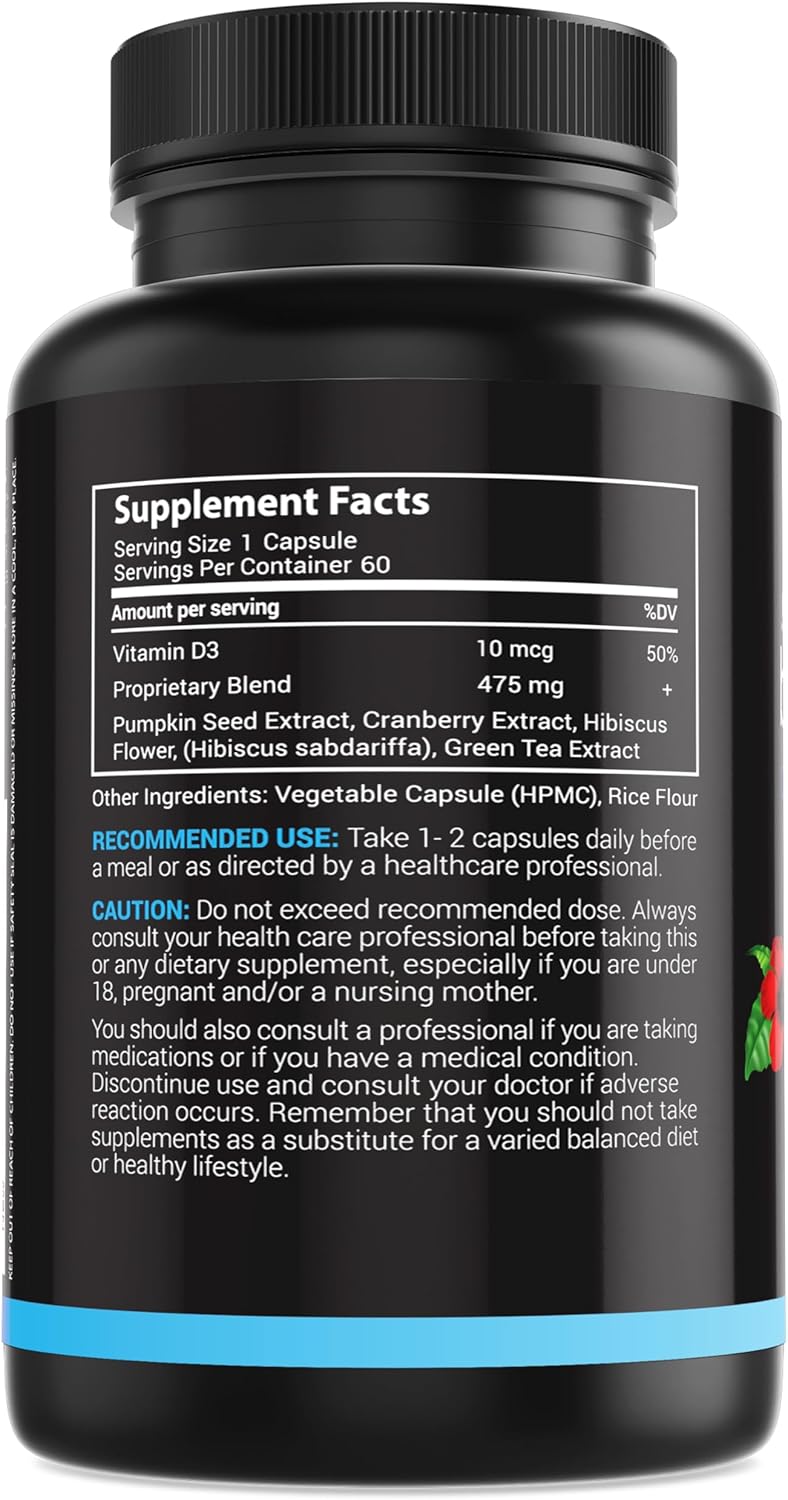 Advanced Bladder Control Supplements for Women & Men - Supports Urinary Tract Health - Helps Overactive Bladder & Urinary Tract Infection - Cranberry Pills w/Pumpkin Seed Oil Extract
