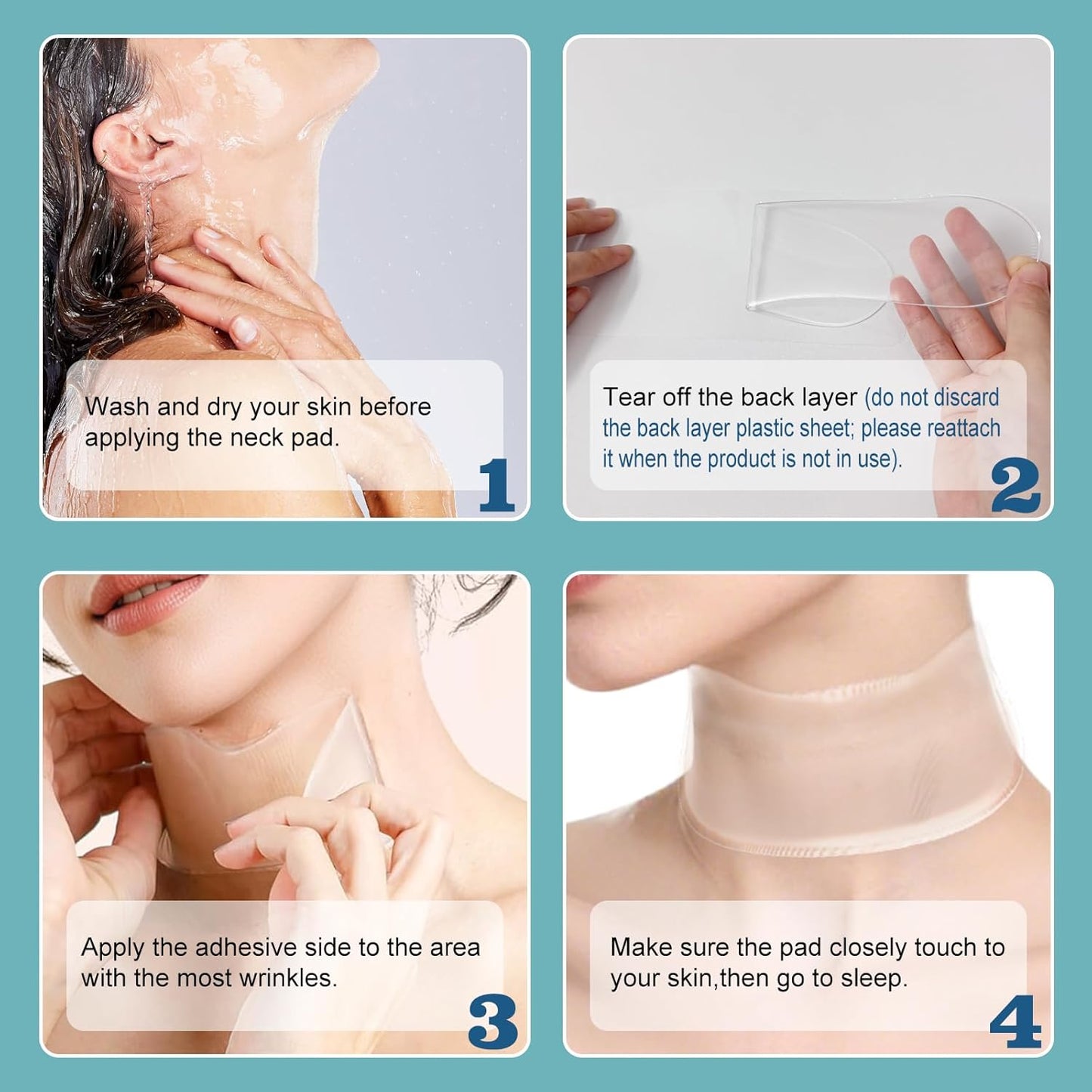 5 PCS Silicone Neck Wrinkle Patches - Reusable Overnight Anti-Wrinkle Patches, Anti Aging Silicone Wrinkles Patche for Skin Firming & Neck（2.5 Months Supply ）-Upgraded Version