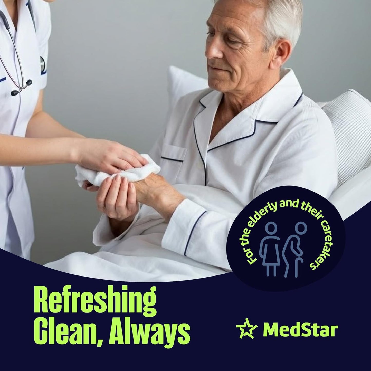 Adult Wipes for Elderly 12 Pack - Hospital Grade Extra Large Extra Thick Disposable Washcloths for Adult Bathing & Shower Alternative - Fragrance-Free XXL