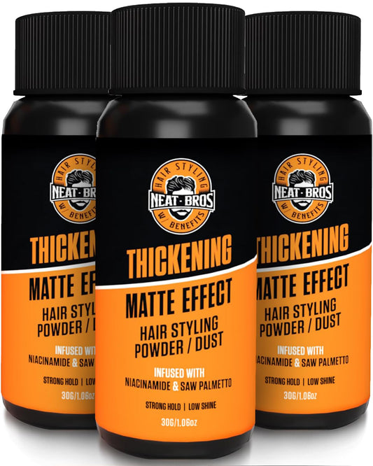 Hair Styling Texture Powder - Strong Hold & Matte Finish - Hairstyle Volumizer with Niacinamide and Saw Palmetto for Men and Women - Texturizing Dust for All Hair Types - 3.18oz (90g) 3Pack