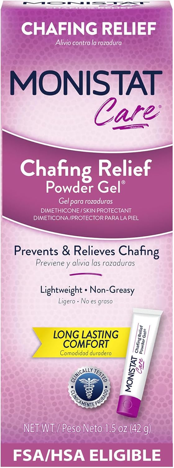 Monistat Chafing Relief Powder Gel, Anti-Chafe Protection, Fragrance Free Chafing Gel, 1.5 Oz, 1 Pack
