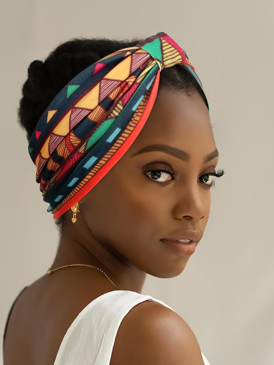 DRESHOW Wide Headbands for Women Knotted Turban HairBands Boho Head Bands for Women's Hair Non-Slip Yoga Workout Hair Accessories 4 Pack