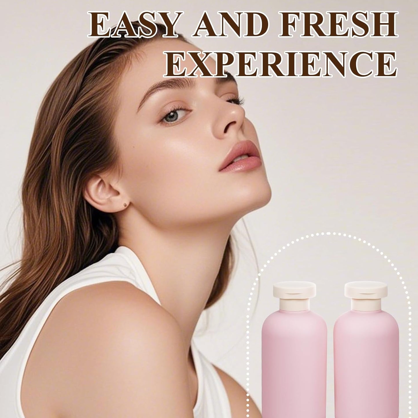 ASEVAT 10 oz Plastic Squeeze Bottle for Lotion, Plastic Empty Shampoo Conditioner Container, Plastic Travel Size Toiletries Bottles for Shampoo, Lotion, Cream and Liquids (3 Pcs