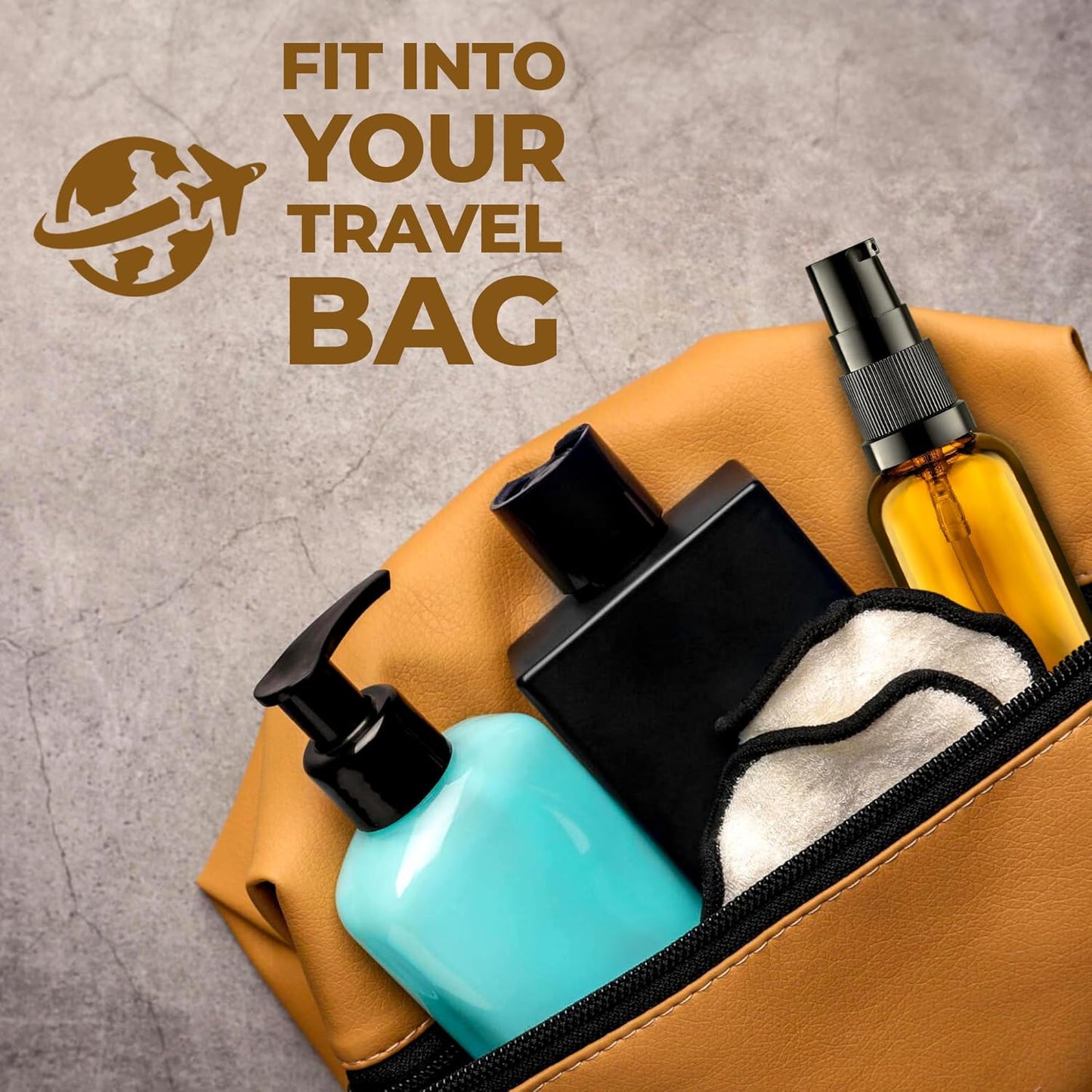 3 Pack Empty Refillable Glass Amber Pump Bottle Ideal for Lotion Cream Essential Oil Travel Small Container, 30ml