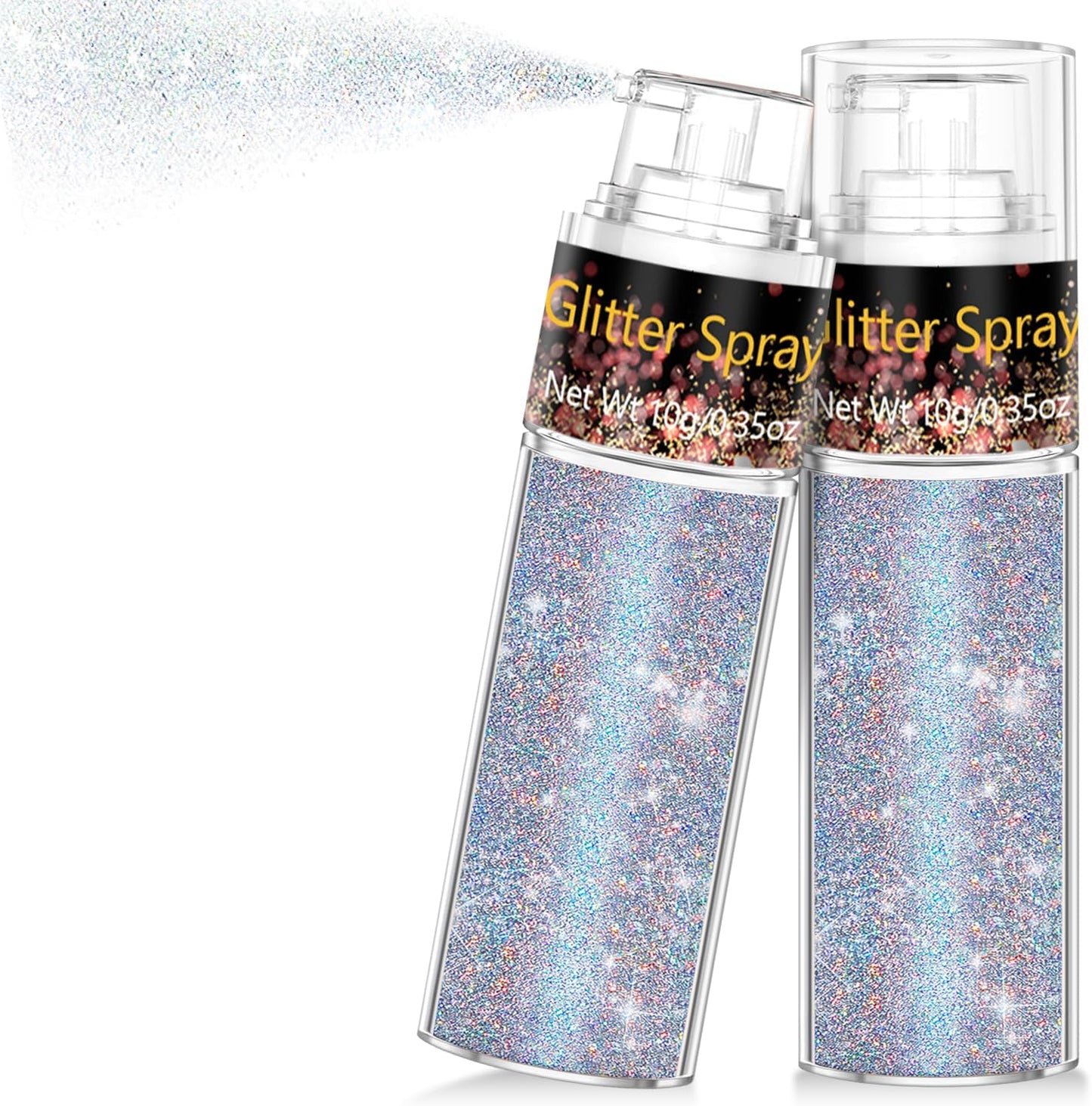 Hair and Body Glitter Spray, 1PC Glint-Rainbow Glitter Hairspray Dry Powder Makeup for Clothes, Festival Rave Prom Loose Sparkle Powder,Holographic Ultra Fine Resin Glitters for Crafts (Glint-Rainbow)