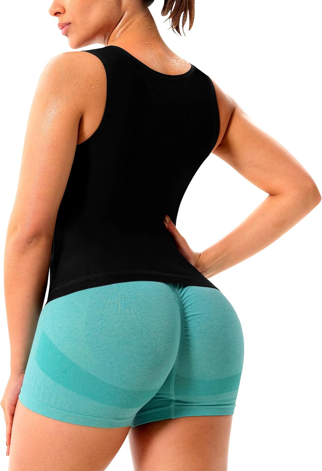 Sauna Suit for Women Slimming Shirt Sweat Vest Heat Trapping Tank Top Workout Shaperwear,Adjust Belt,Breathable Armpit