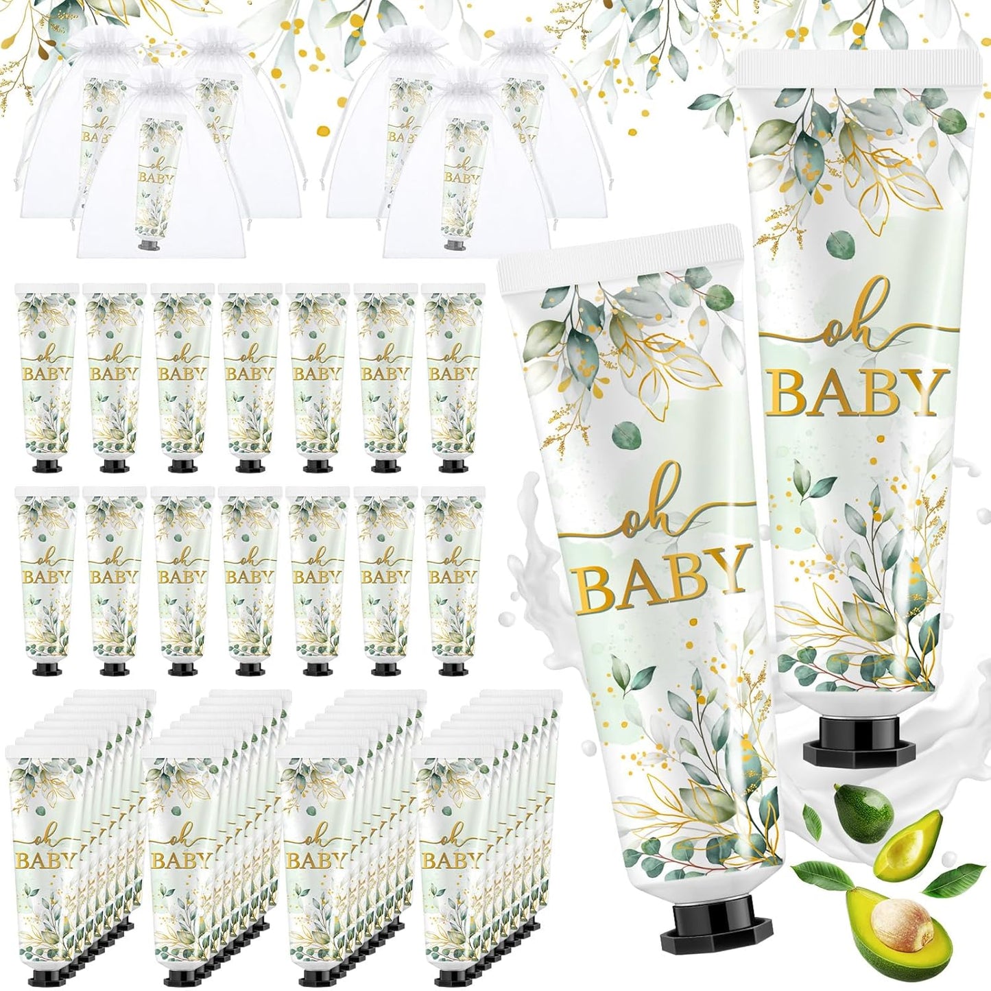 48 Sets Sage Greenery Hand Cream Gifts Bulk Baby Shower Hand Cream Travel Size Lotion Bulk Fall Thanksgiving Party Supplies Favors Birthday Wedding for Guest
