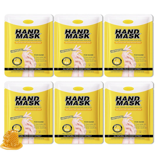 Hydrating Hand Masks, 6PCS Hand Mask Moisturizing Gloves for Men Women, Smooth Long Lasting Soft Exfoliating Hand Peeling Spa Mask Moisturizer Beauty Gift Set for Dry Cracked Rough Dull Hands（L)