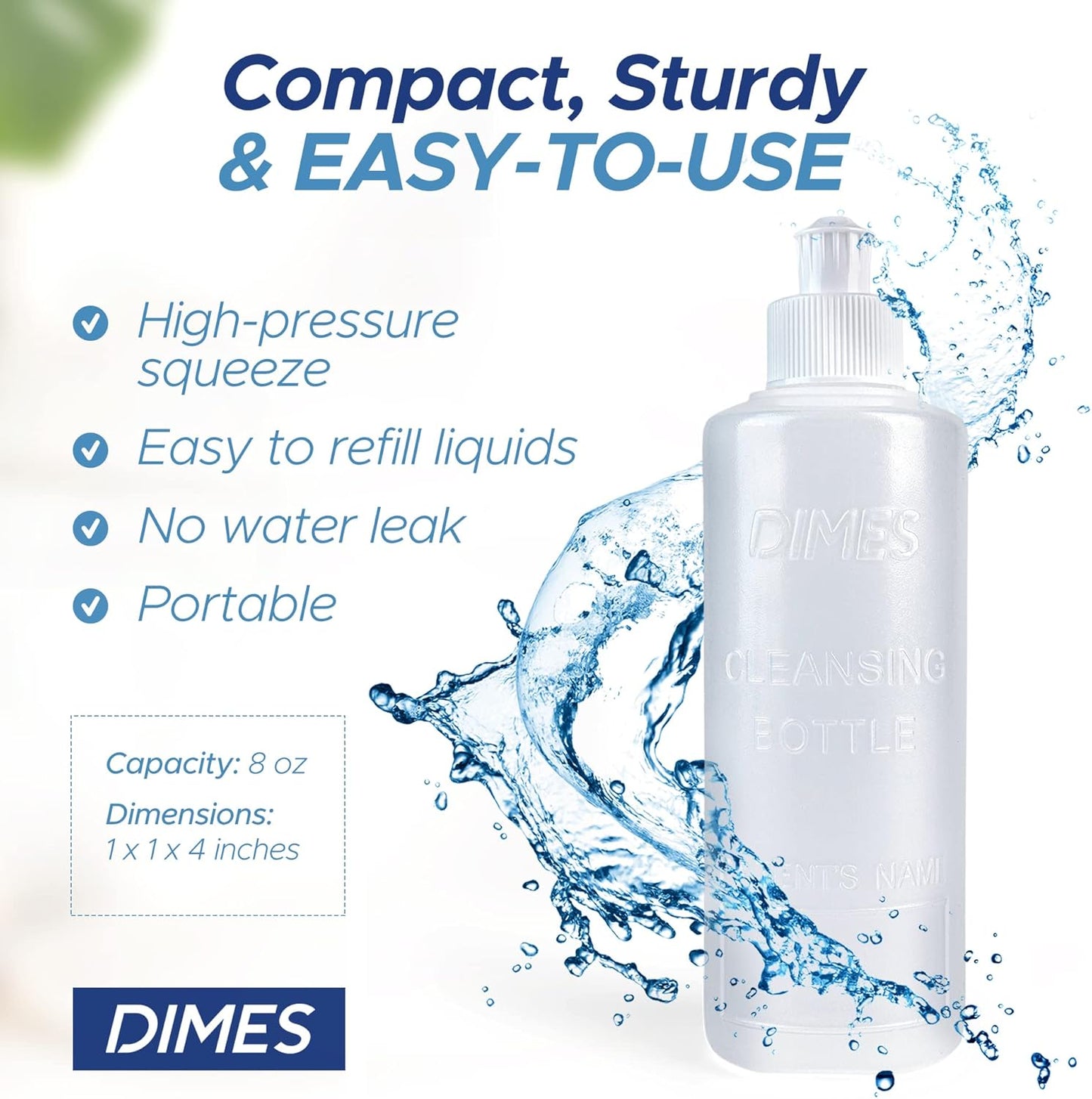 Dimes Peri Bottle for Postpartum Care [5-Pack] – 8 oz Perineal Squirt Bottle – Postpartum Essentials for New Moms – Easy to use Portable Bidet for women