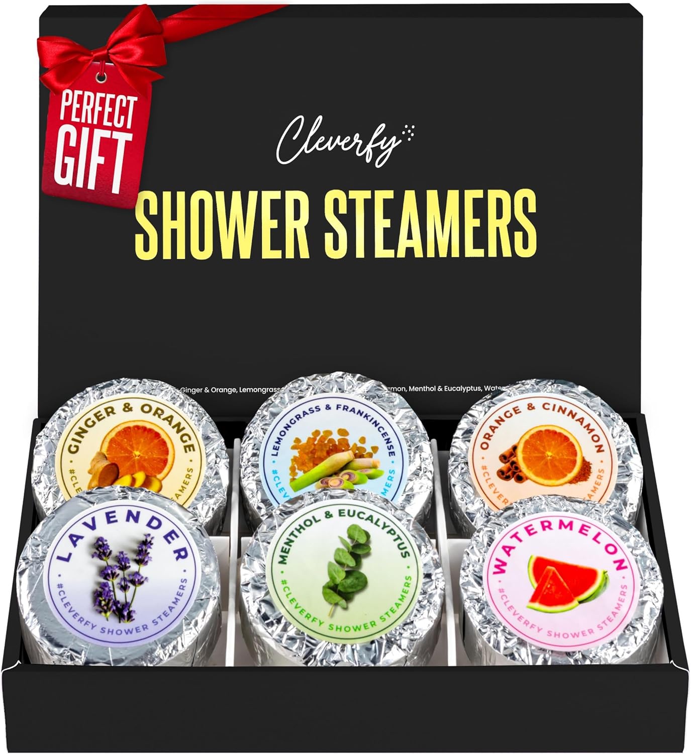 Cleverfy Shower Steamers Aromatherapy – Stocking Stuffers for Women, Teens and Wife – Christmas Gifts for Women and Teen Girls – White Elephant Gifts for Adults – 6 Tablets