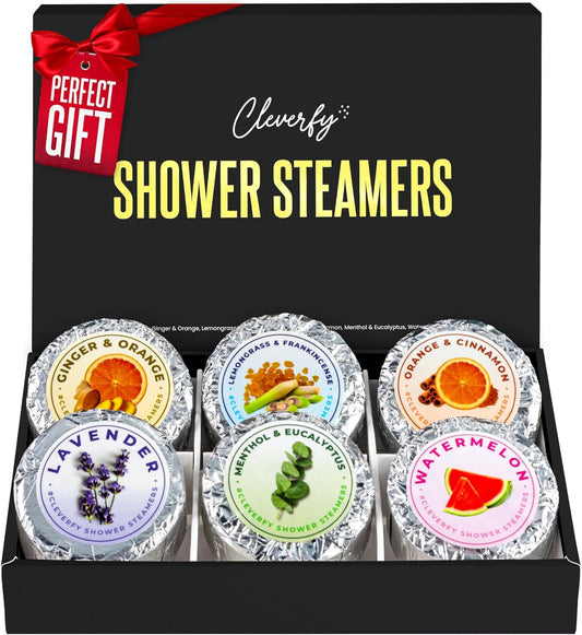 Cleverfy Shower Steamers Aromatherapy – Stocking Stuffers for Women, Teens and Wife – Christmas Gifts for Women and Teen Girls – White Elephant Gifts for Adults – 6 Tablets