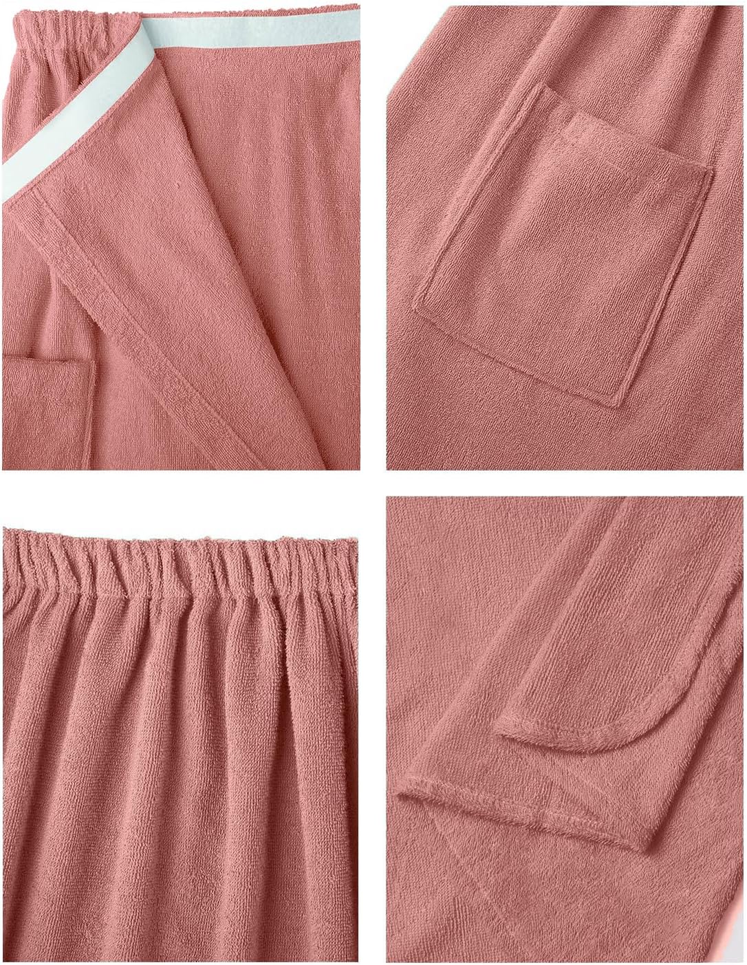 SIORO Women Bath Towel Wrap Robe, Soft Cotton Terry Spa Cloth, Plush Adjustable Closure for Shower, Travel, Pool, Gym