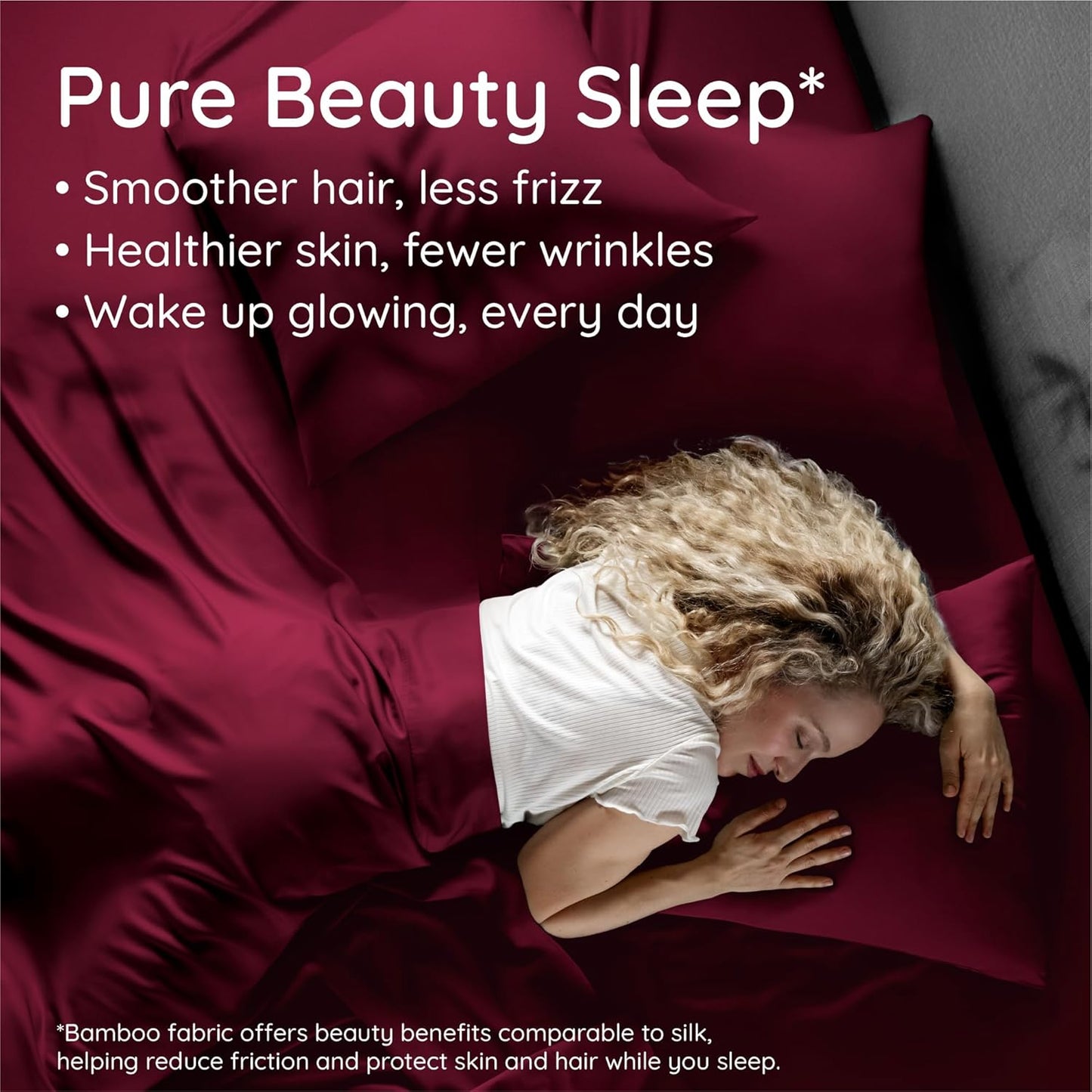 Bambaw 100% Viscose Derived from Bamboo Pillowcases Standard Size – Set of 2 Cooling Pillow Cases for Hot Sleepers with Envelope Closure, Breathable & Super Soft Pillow Cases Standard Size (Burgundy)