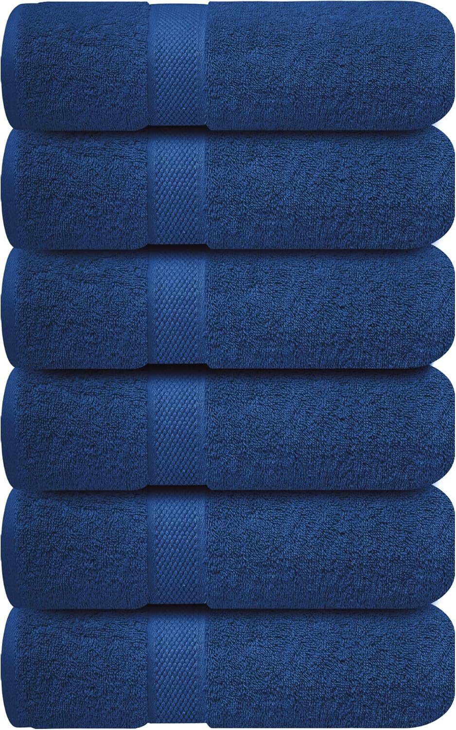 Infinitee Xclusives Hand Towels for Bathroom - Set of 6 (16x28 inches) 600 GSM, 100% Cotton Ultra Soft, Quick Drying, Hotel Quality Hand Towel Set (Tranquil Navy)