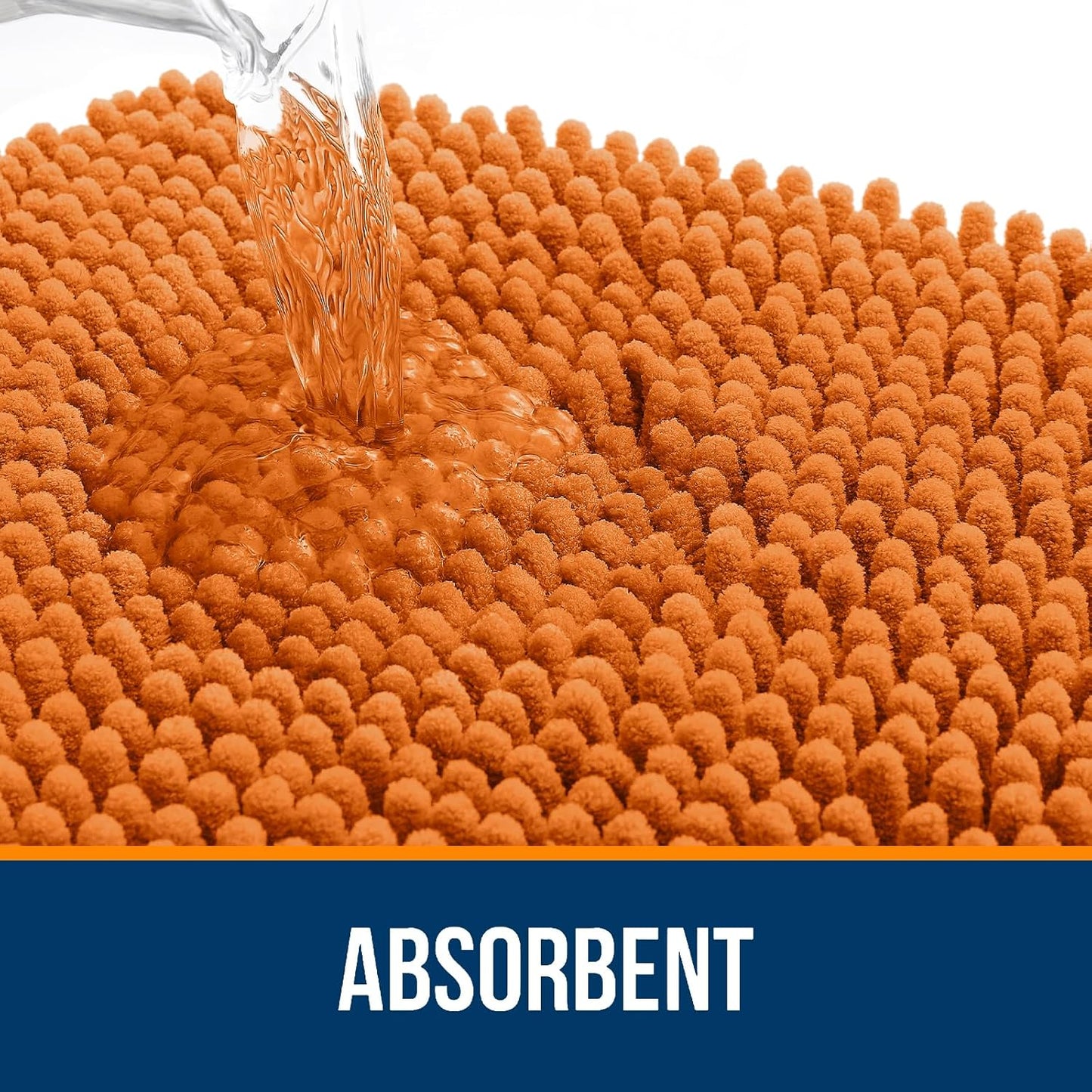 OLANLY Bathroom Rugs 36x24, Extra Soft Absorbent Chenille Bath Rugs, Rubber Backing Quick Dry, Machine Washable Bath Mats for Bathroom Floor, Tub and Shower, Home Decor Accessories, Clay