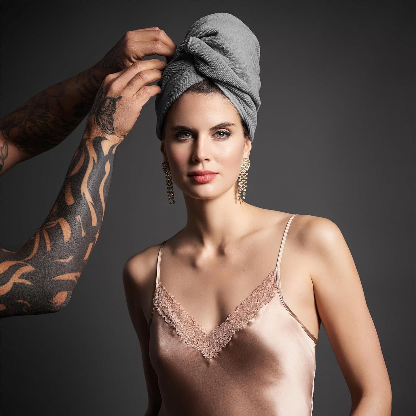 Fromm Softees Microfiber Salon Hair Towels for Hairstylists, Barbers, Spa, Gym in Grey, 16" by 29", 10 count Perfect Hair Care Towel for Drying Curly, Long, Wavy Hair