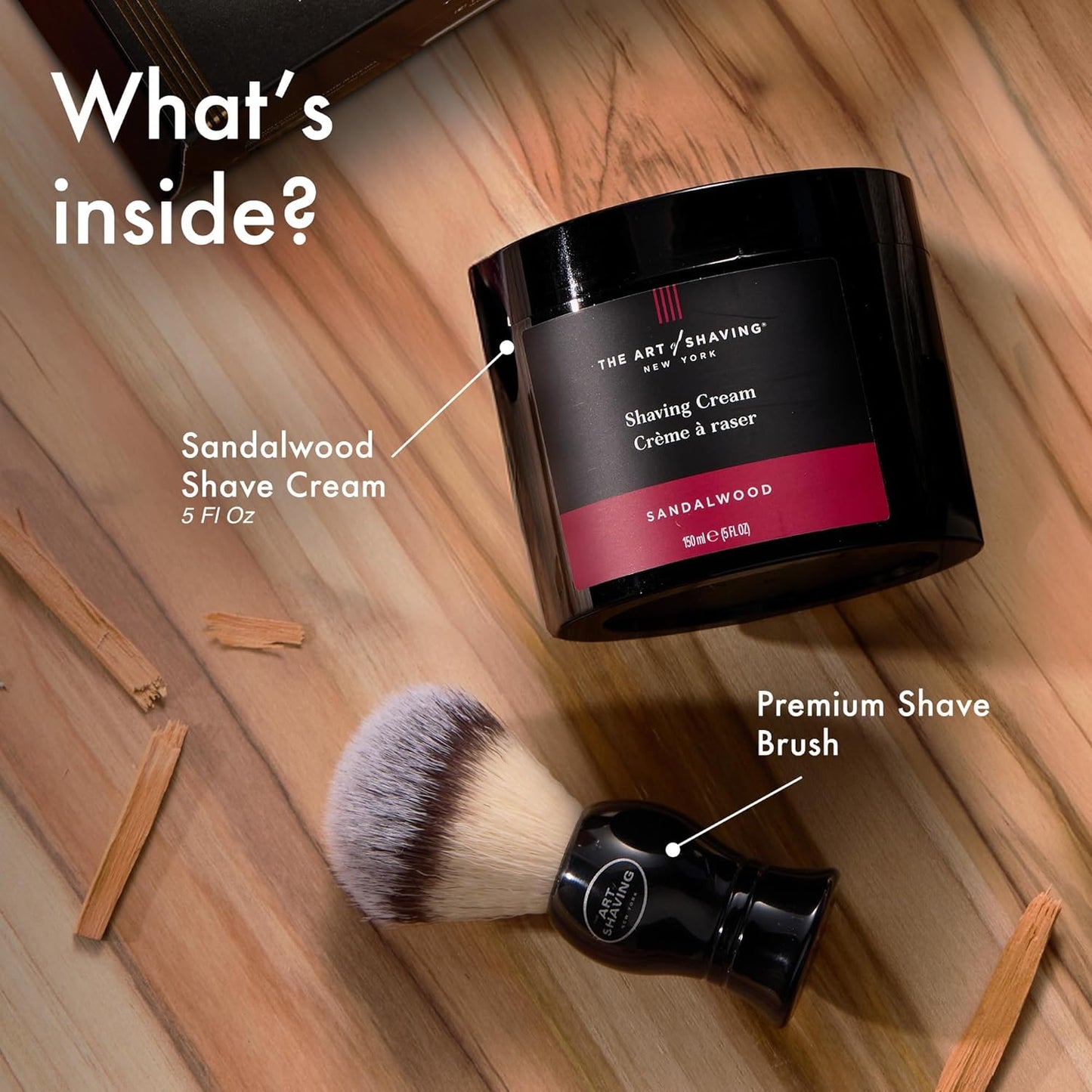 The Art of Shaving Icon Duo Kit – Sandalwood Shaving Cream (5 oz) and Shaving Brush – Prevents Shaving Burn for the Perfect Shave – Suitable for All Skin Types